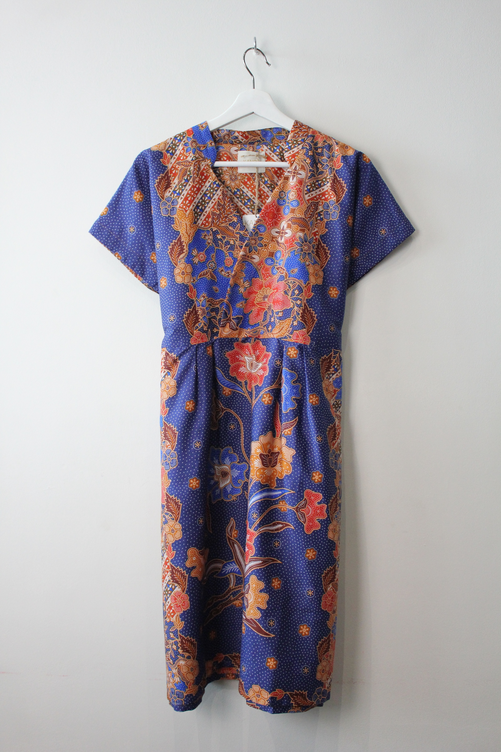 Kimono wrap dress w/ mandarin collar - Tesh