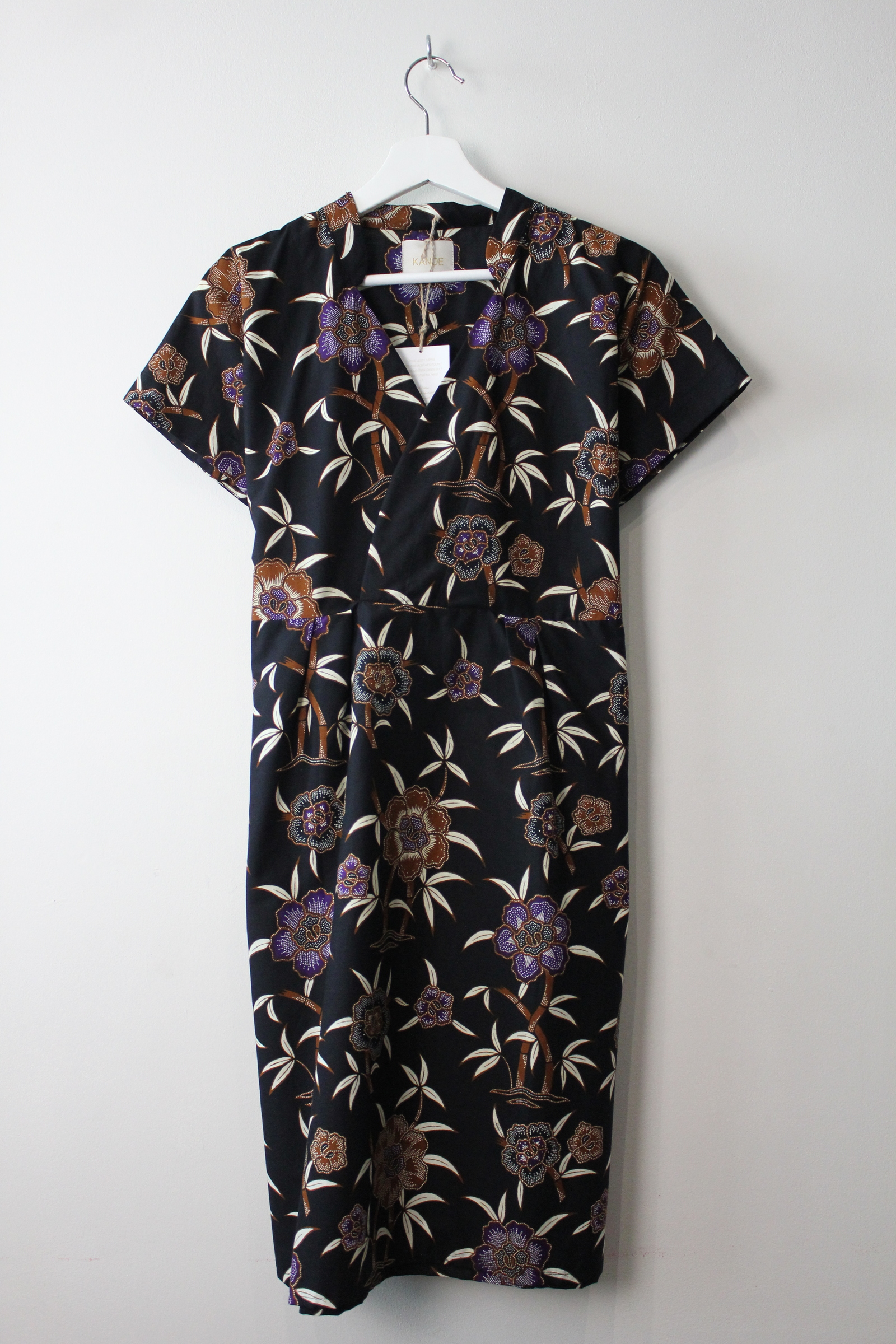 Kimono wrap dress w/ mandarin collar - Maki