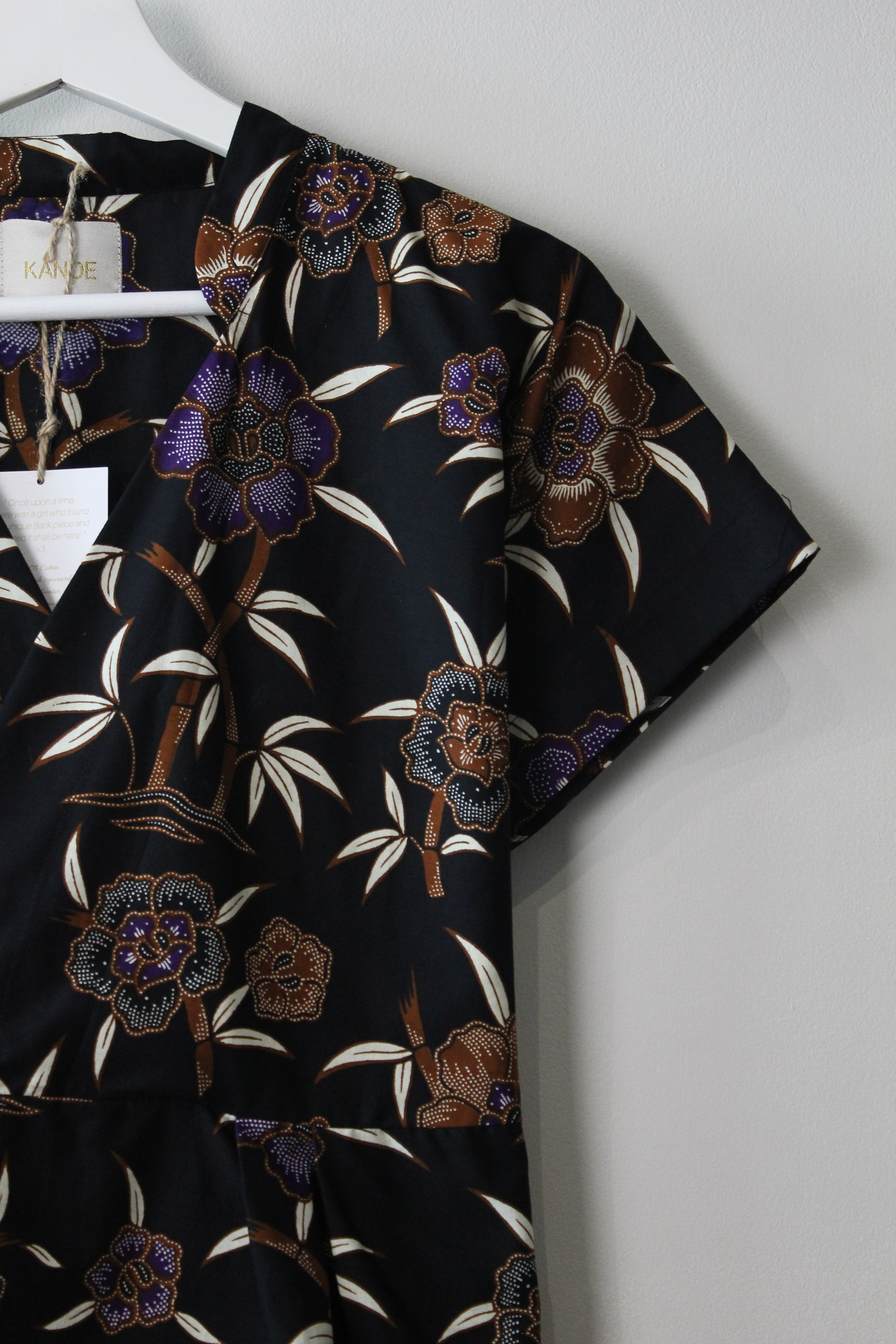 Kimono wrap dress w/ mandarin collar - Maki