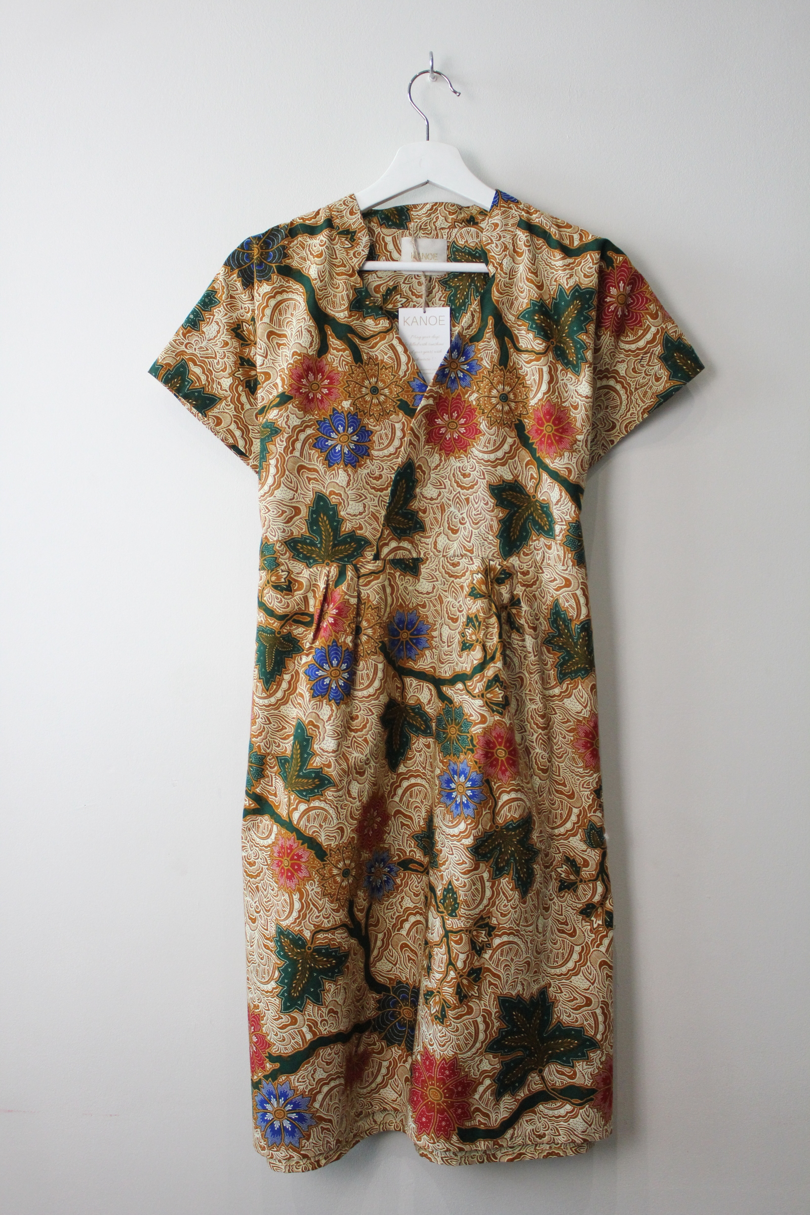 Kimono wrap dress w/ mandarin collar- Prim