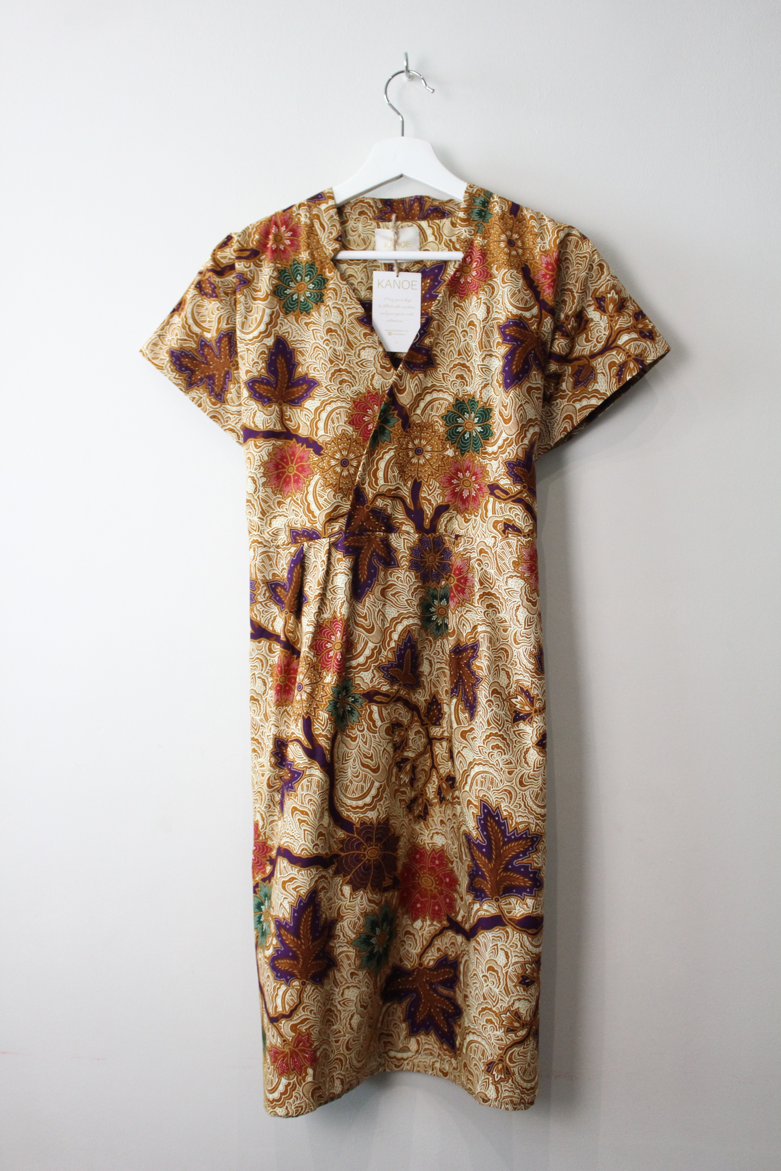 Kimono wrap dress w/ mandarin collar - Ouna