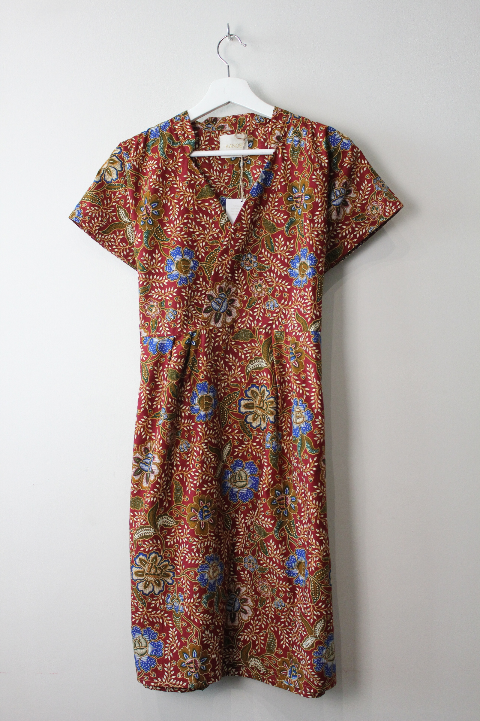 Kimono wrap dress w/ mandarin collar- Bibi