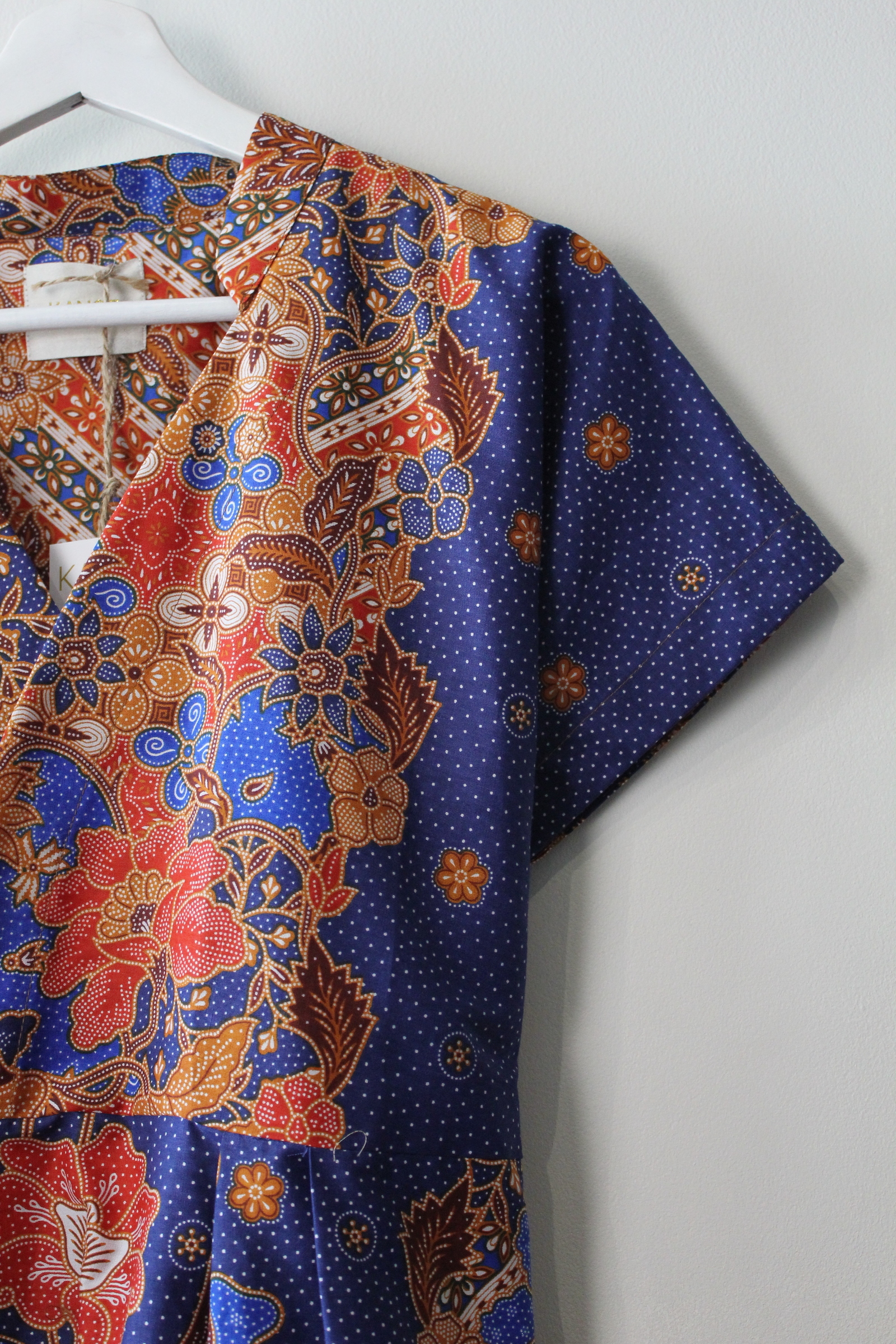 Kimono wrap dress w/ mandarin collar - Tesh