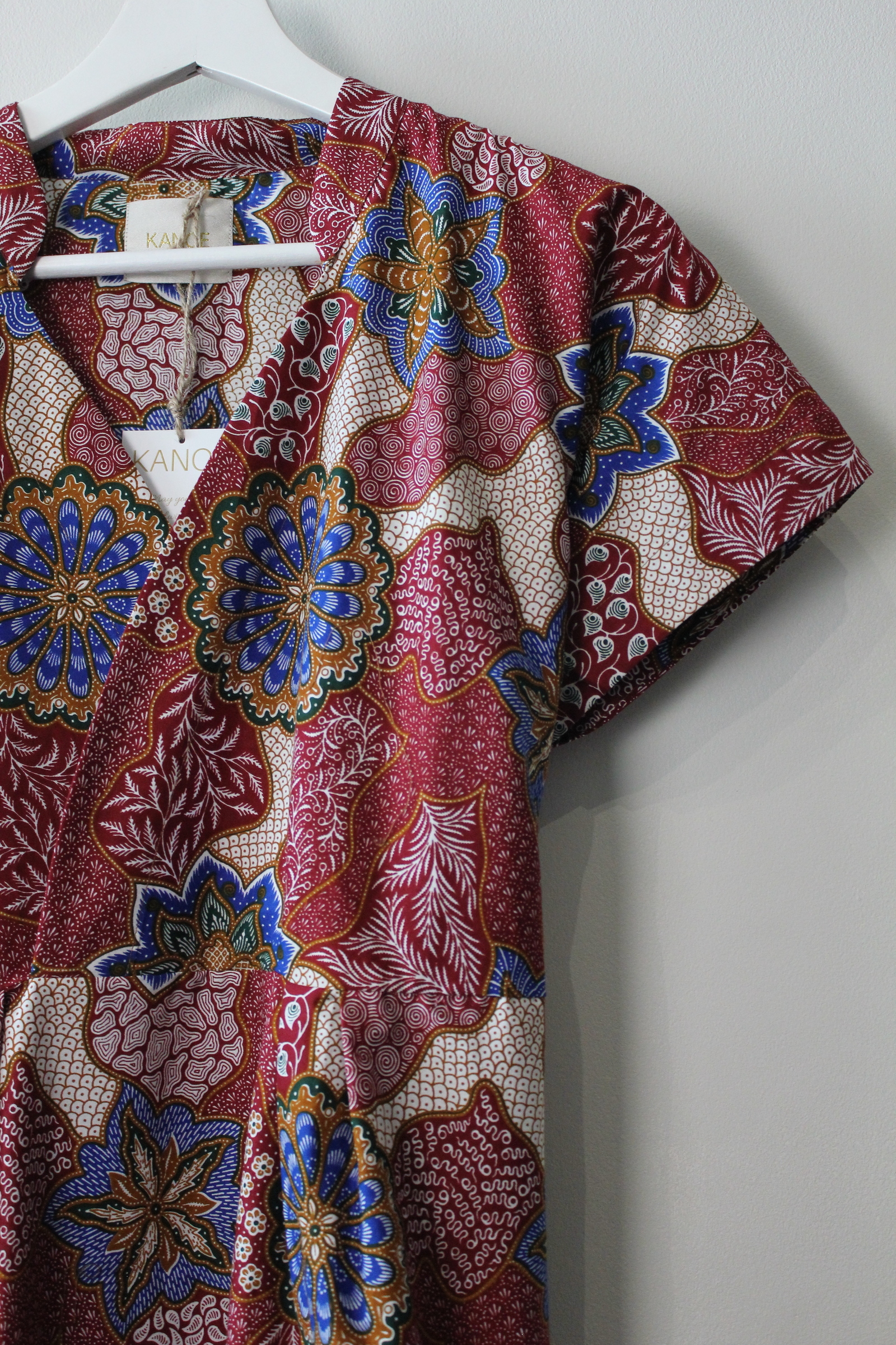 Kimono wrap dress w/ mandarin collar - Tanya