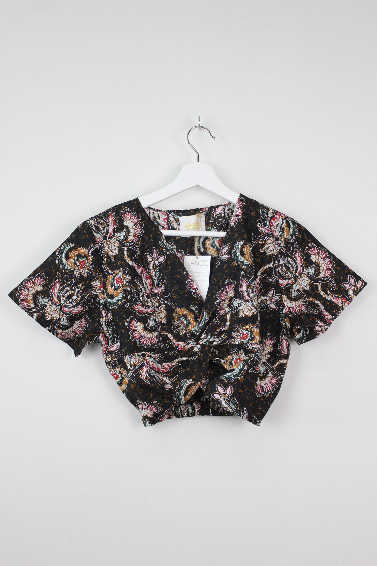 Twisted Front Batik Top - Goma ( Black )