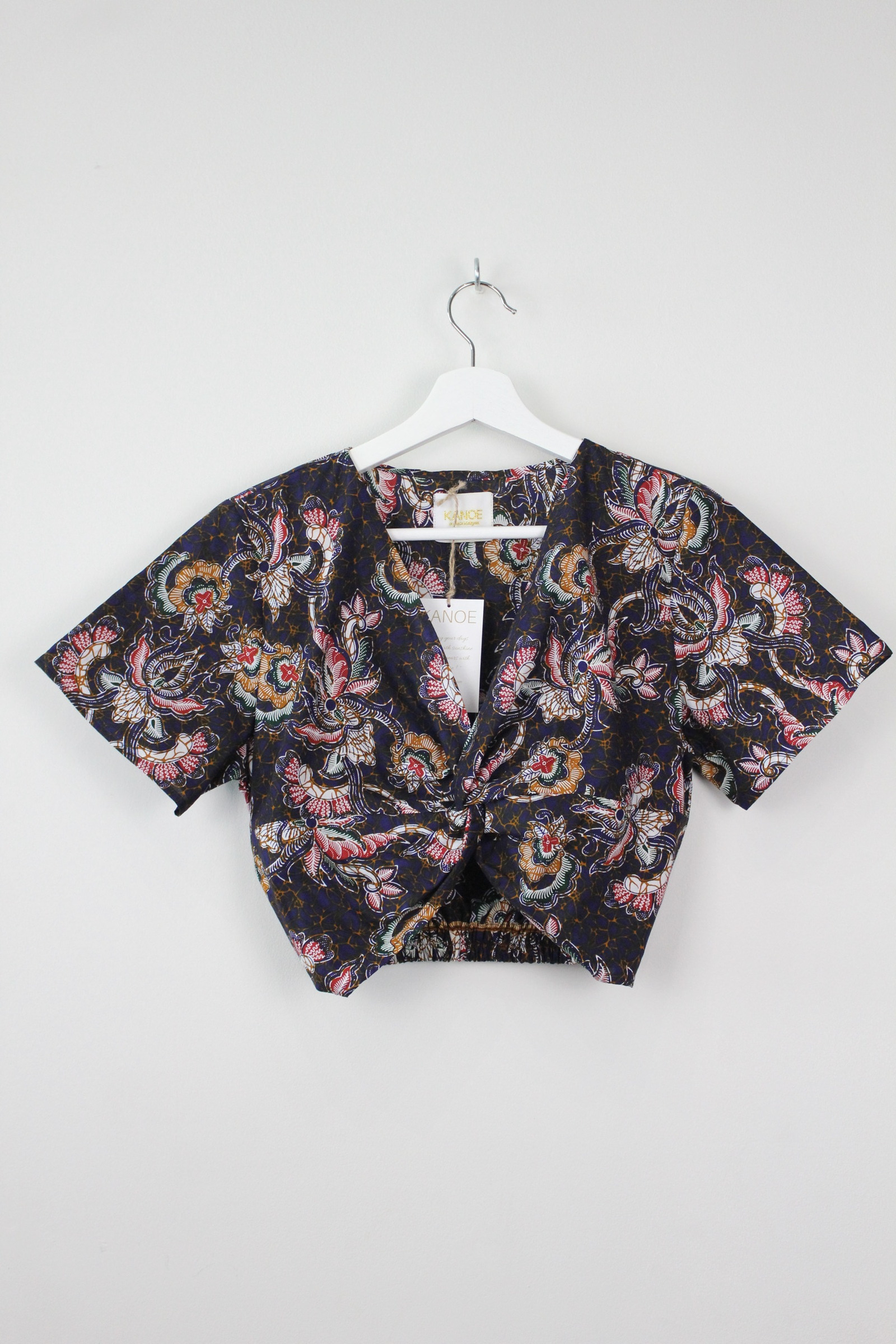 Twisted Front Batik Top - Stella ( Midnight Blue )