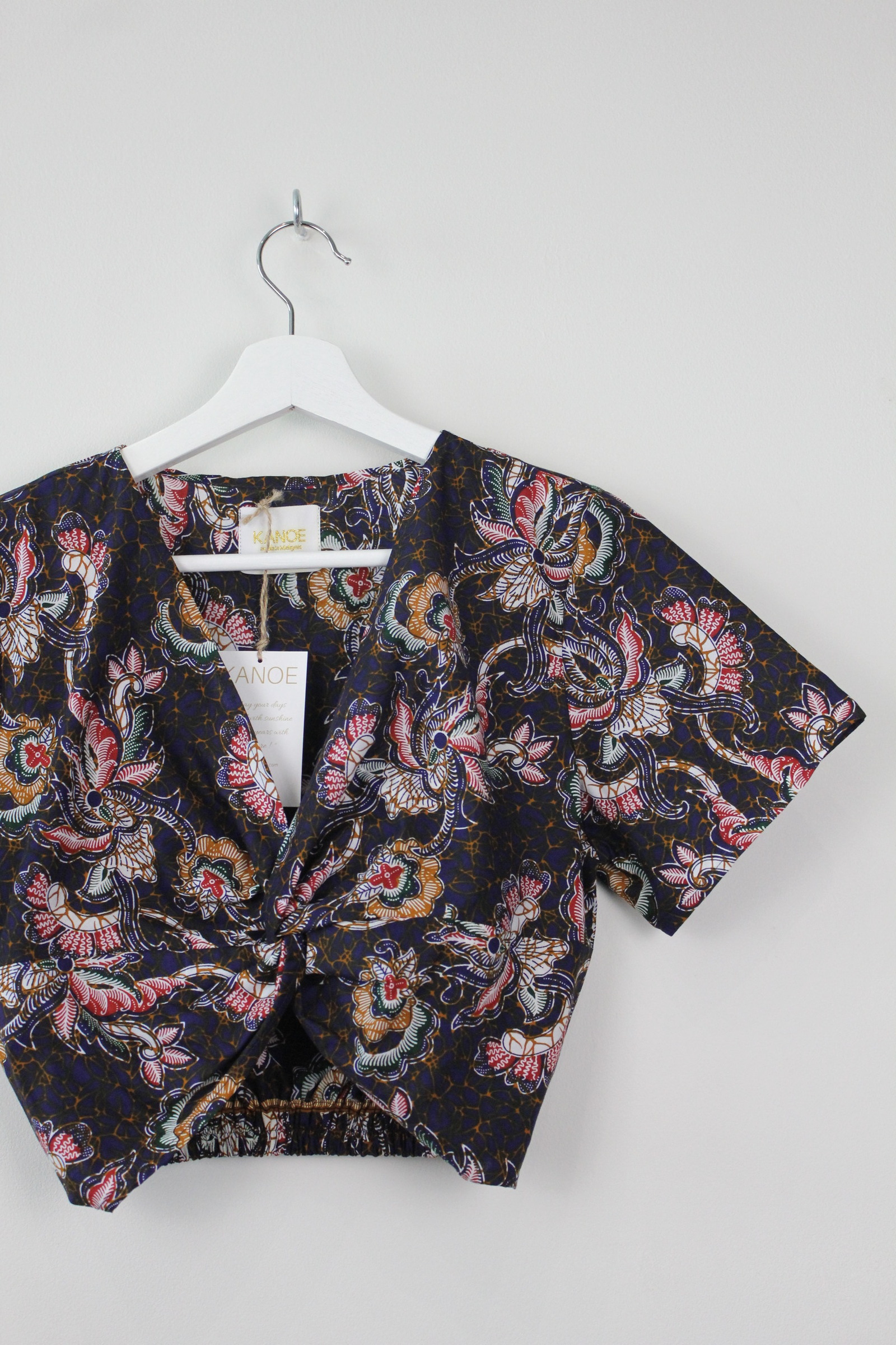 Twisted Front Batik Top - Stella ( Midnight Blue )