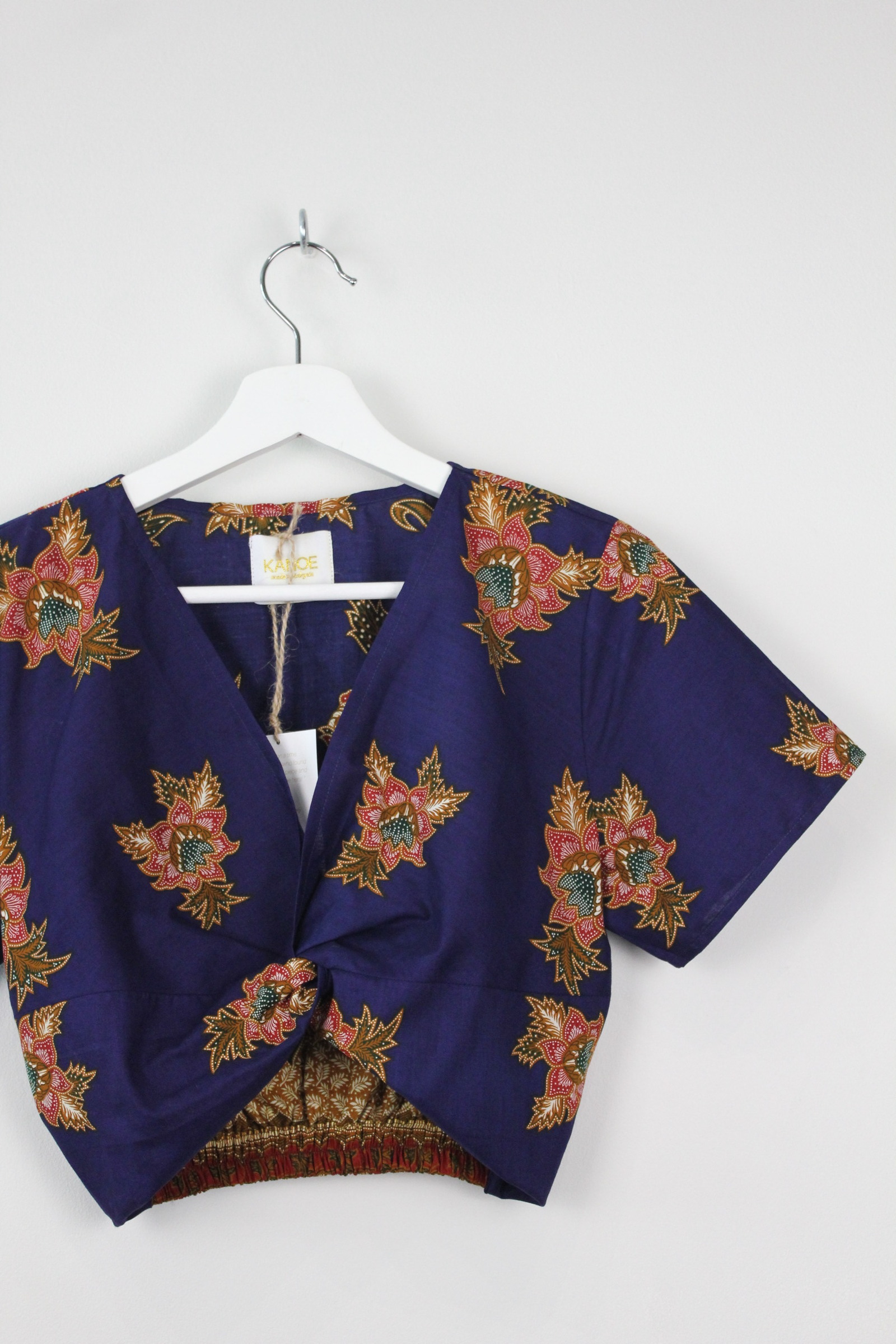Twisted Front Batik Top - Zanie