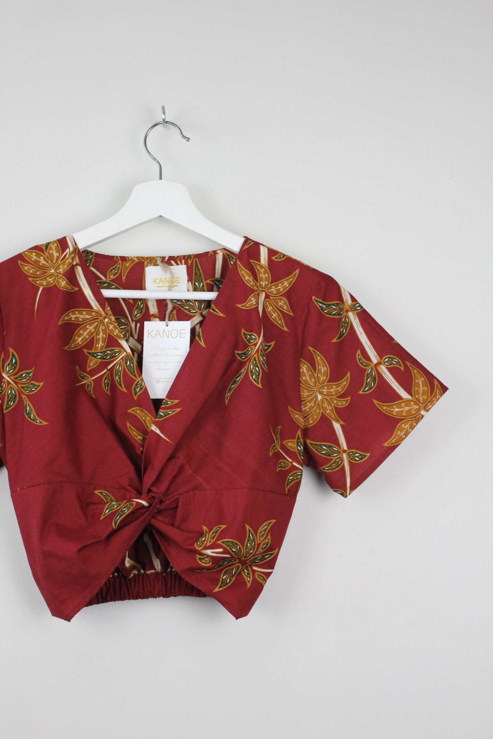Twisted Front Batik Top - Rudie
