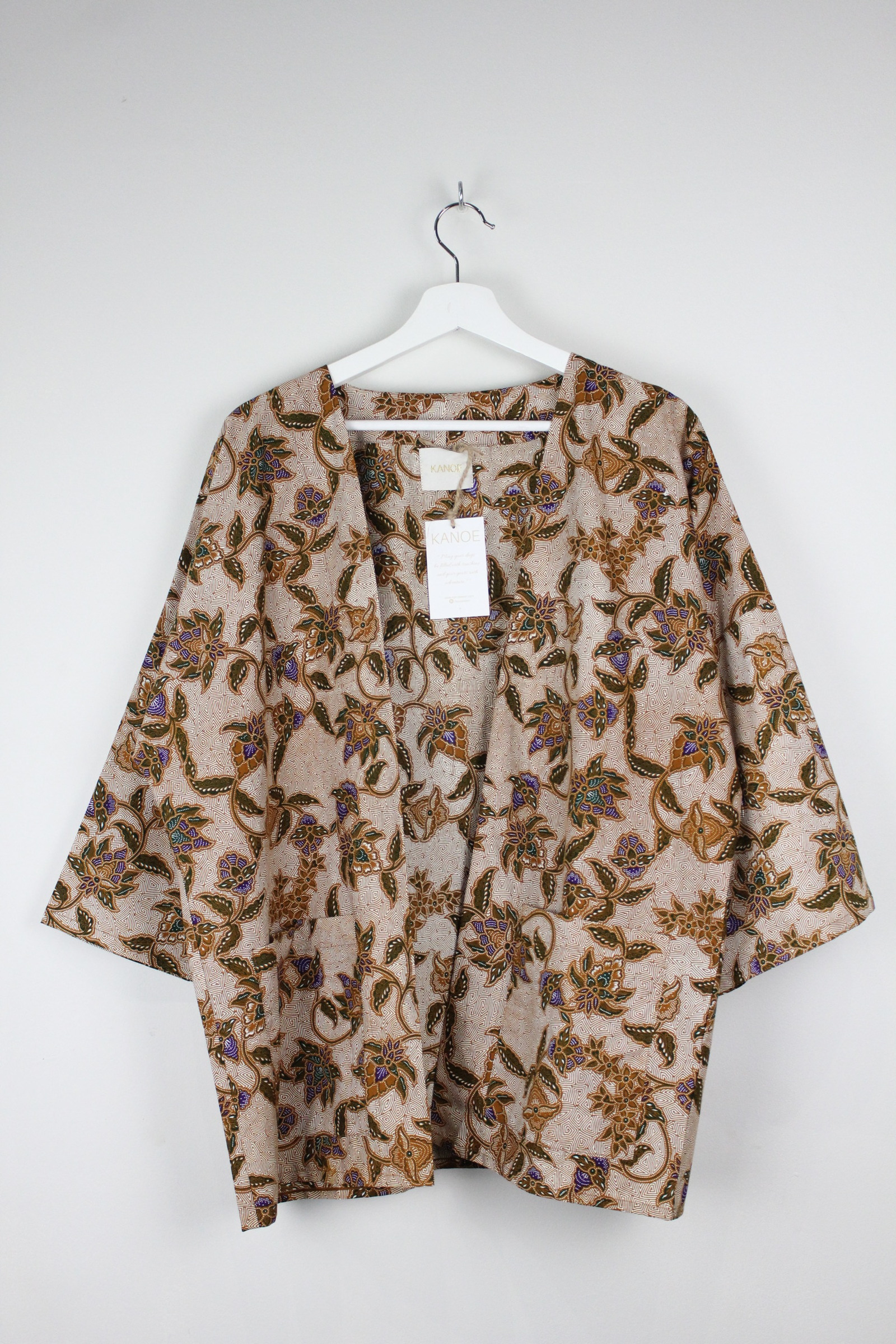 Batik Kimono Basic - Wheat ( Purple )