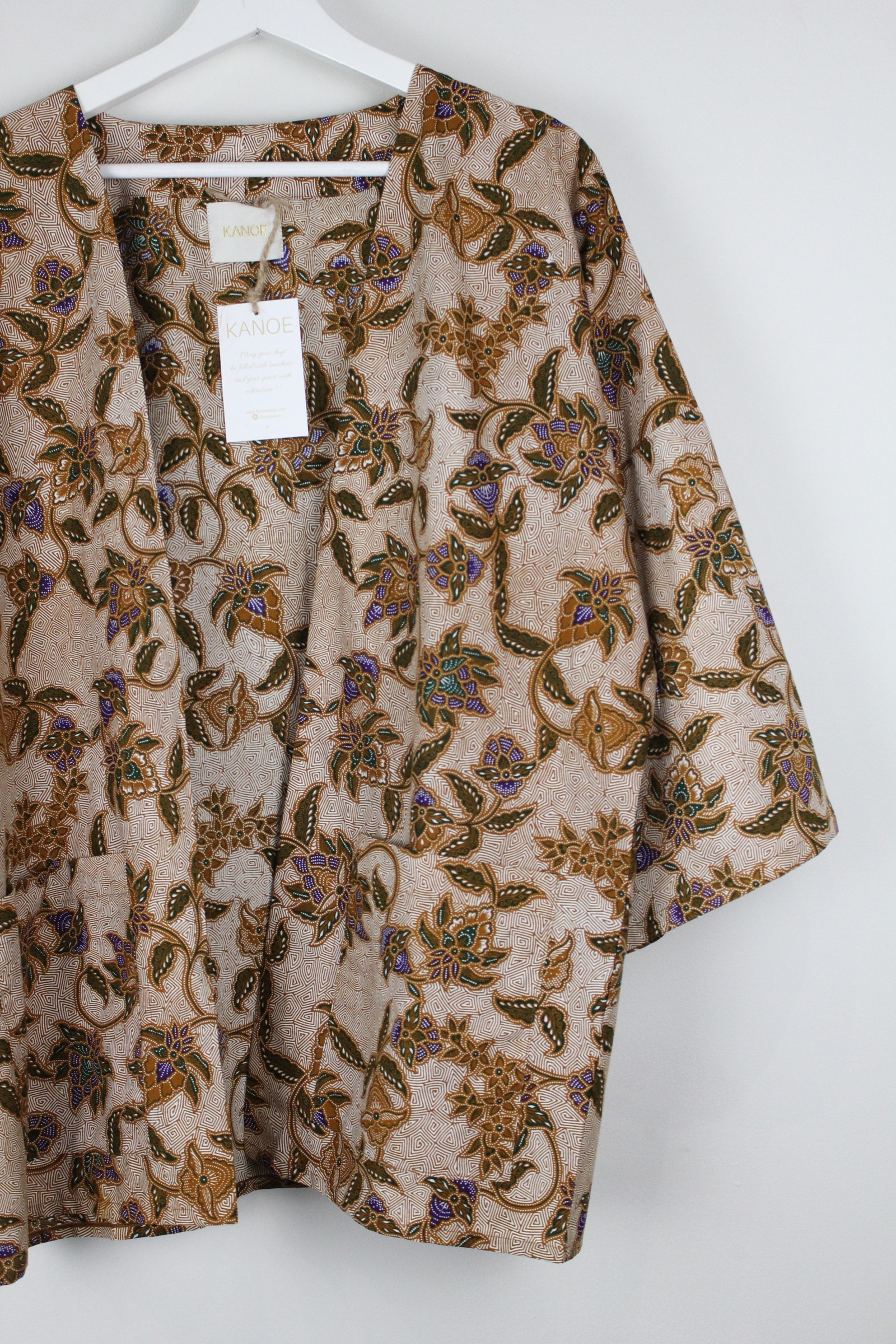 Batik Kimono Basic - Wheat ( Purple )