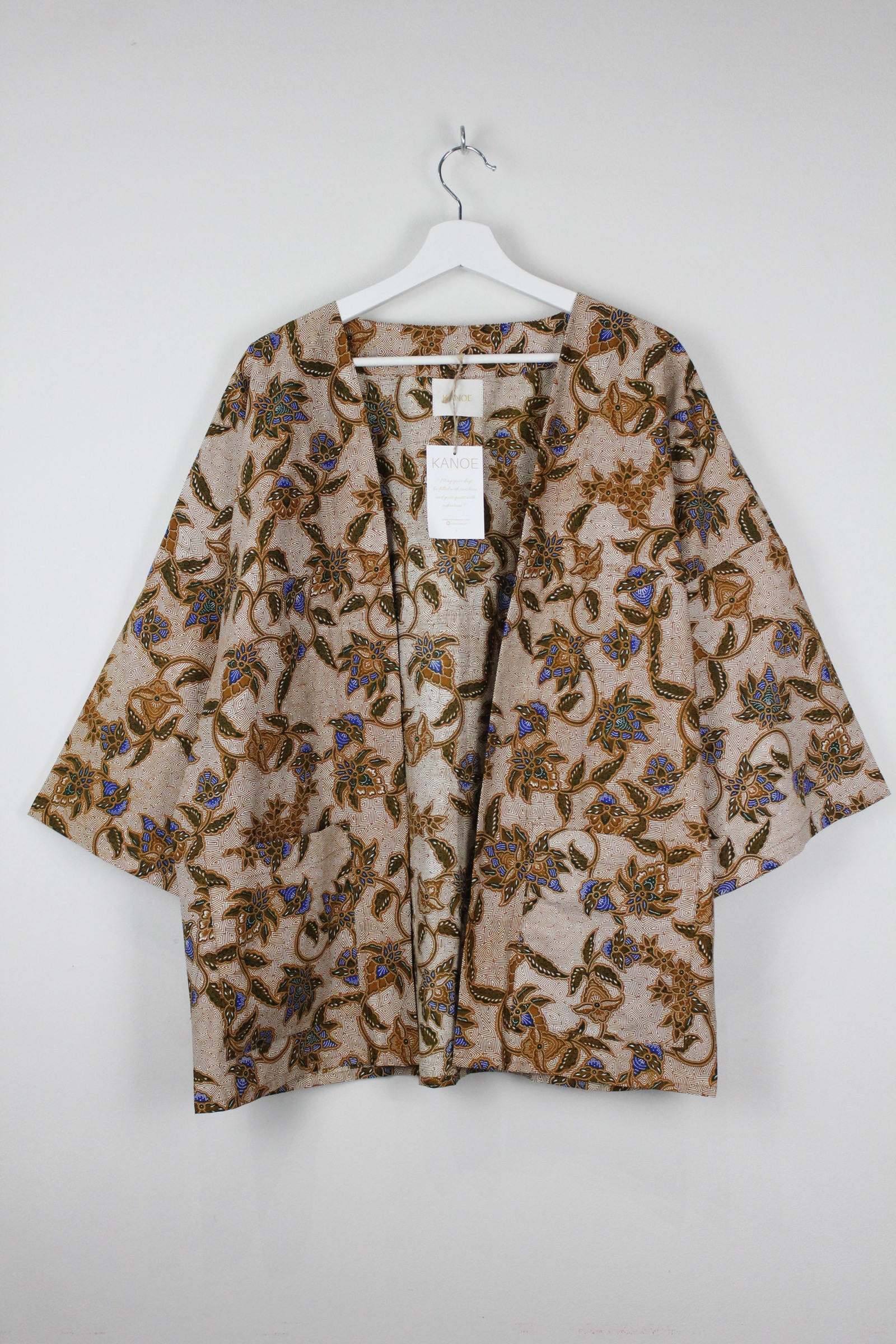 Batik Kimono Basic - Wheat ( Blue )