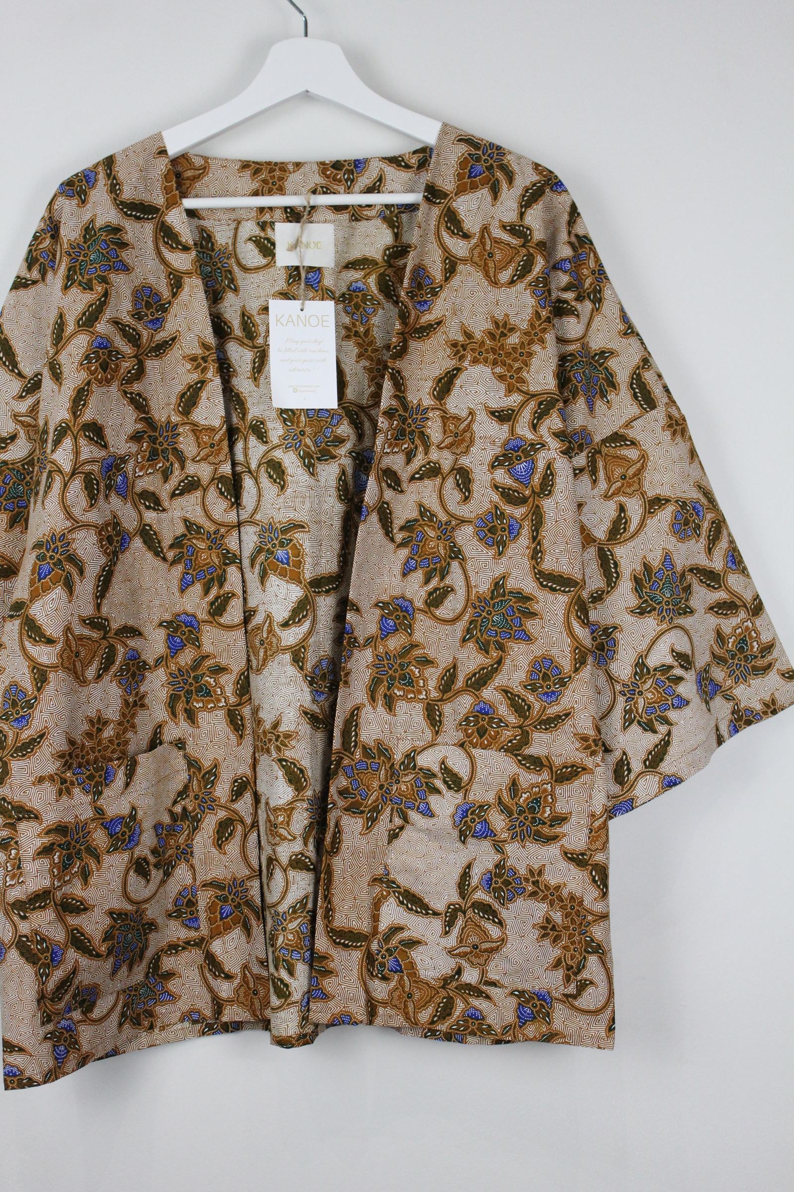Batik Kimono Basic - Wheat ( Blue )