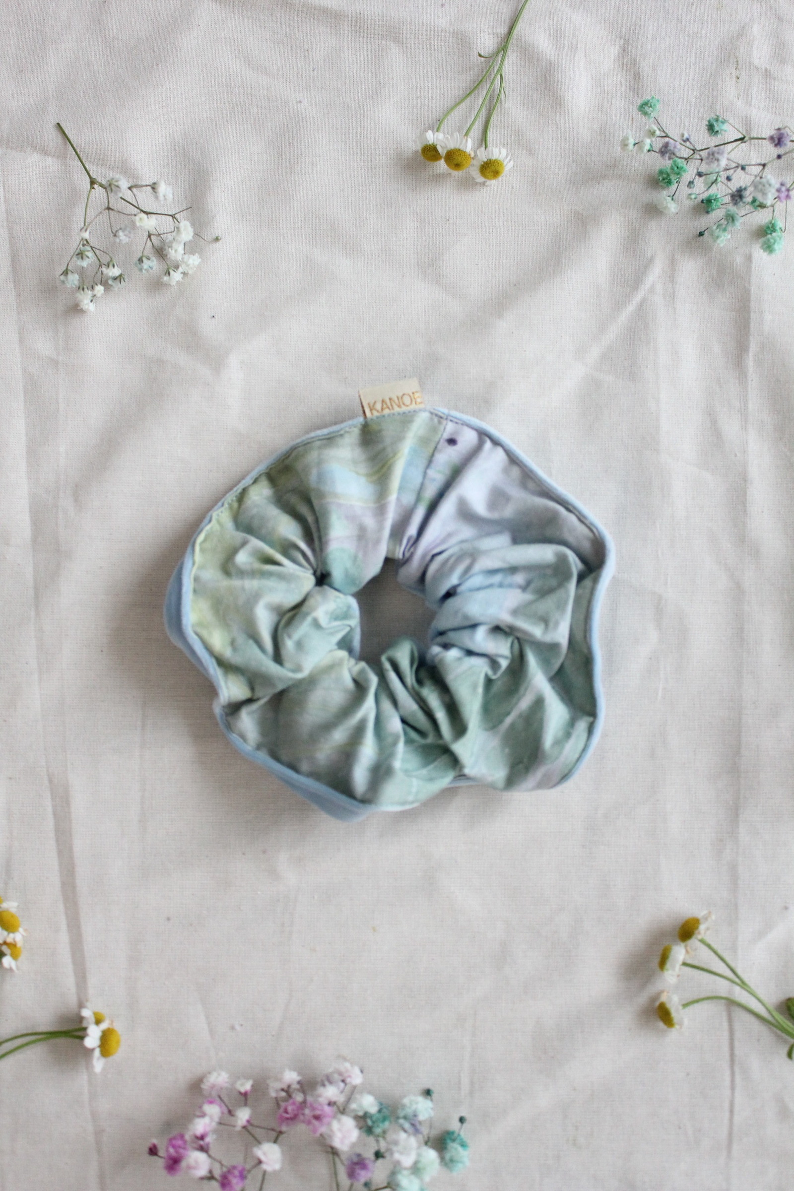 Velvetine+Batik Scrunchie - Baby Bleu
