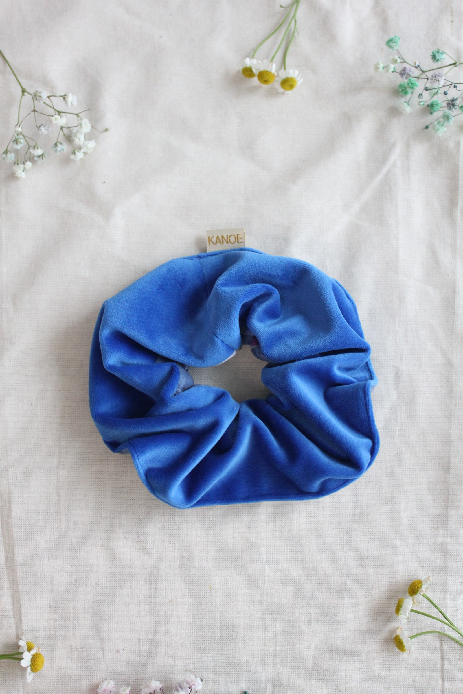 Velvetine+Batik Scrunchie - Cobalt Bleu