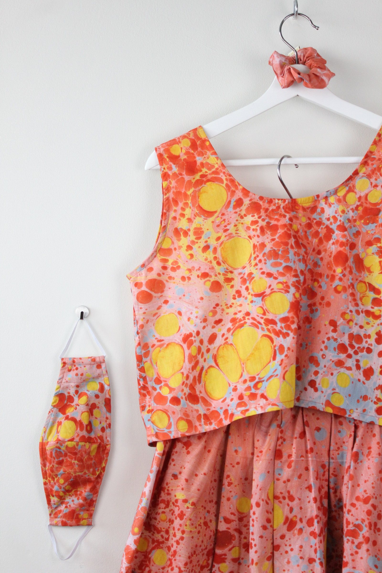 Hand Marbled Matching Beach Set - Sunrise