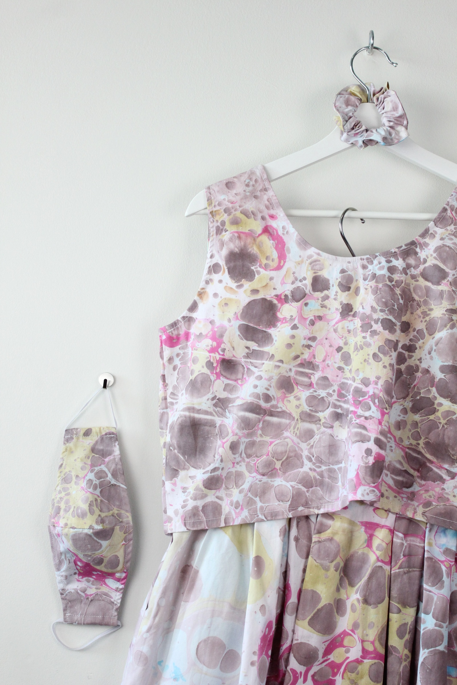Hand Marbled Matching Beach Set - Espresso