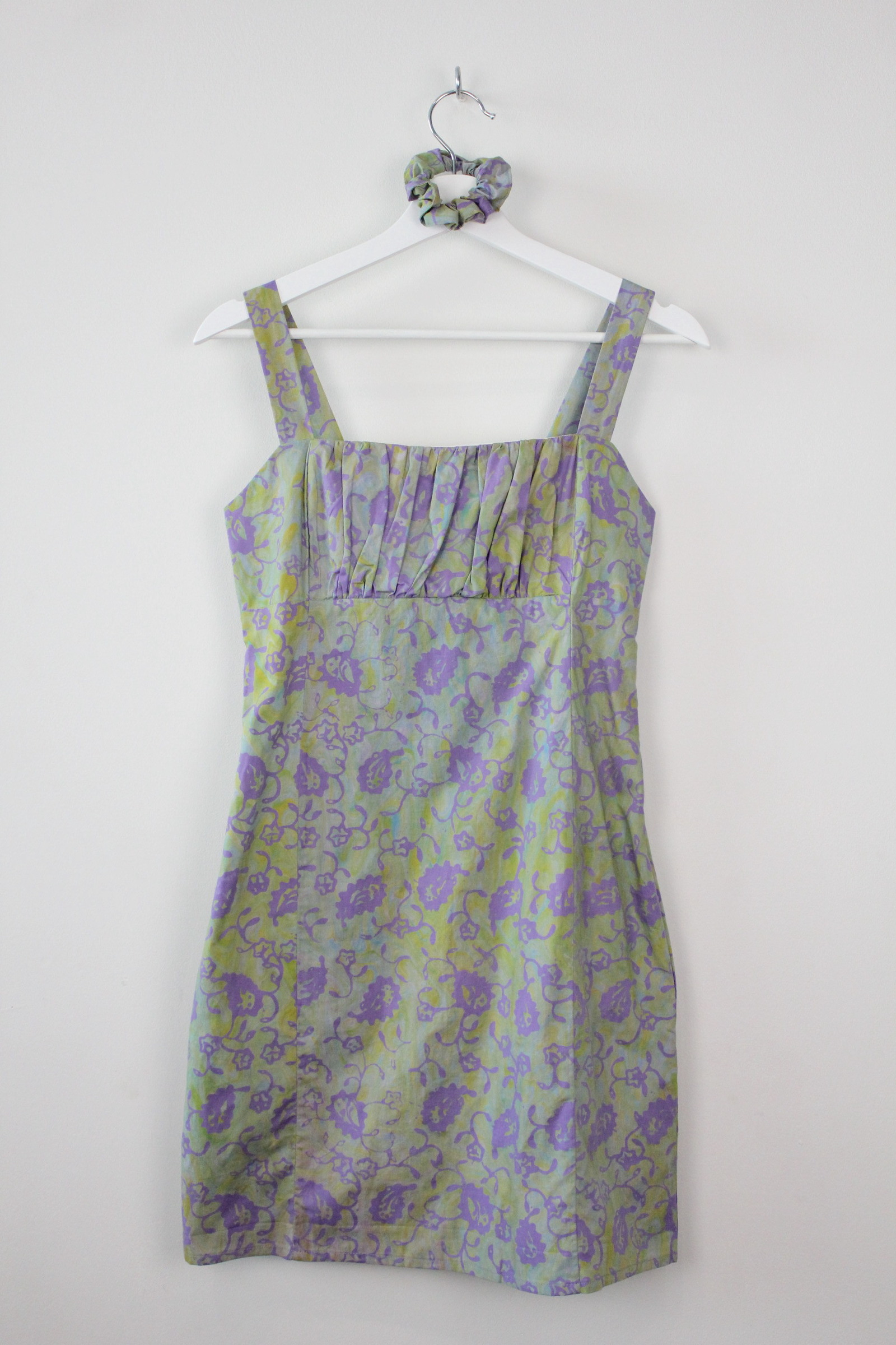 Hand Marbled Batik Dress - Limau