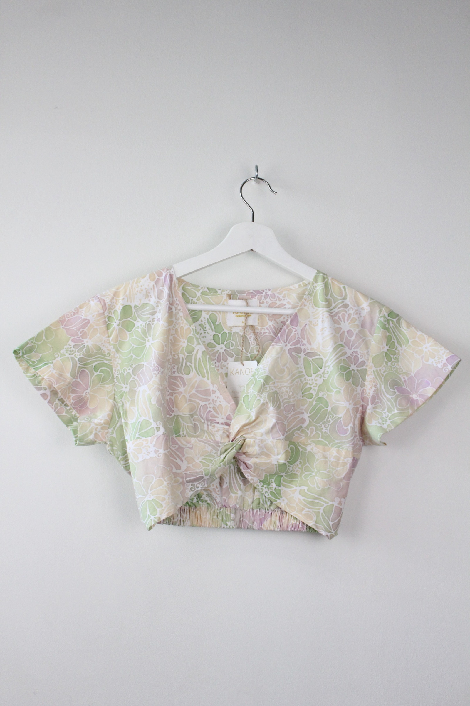HandStamped Rainbow Twisted Batik Top - Lavender Field
