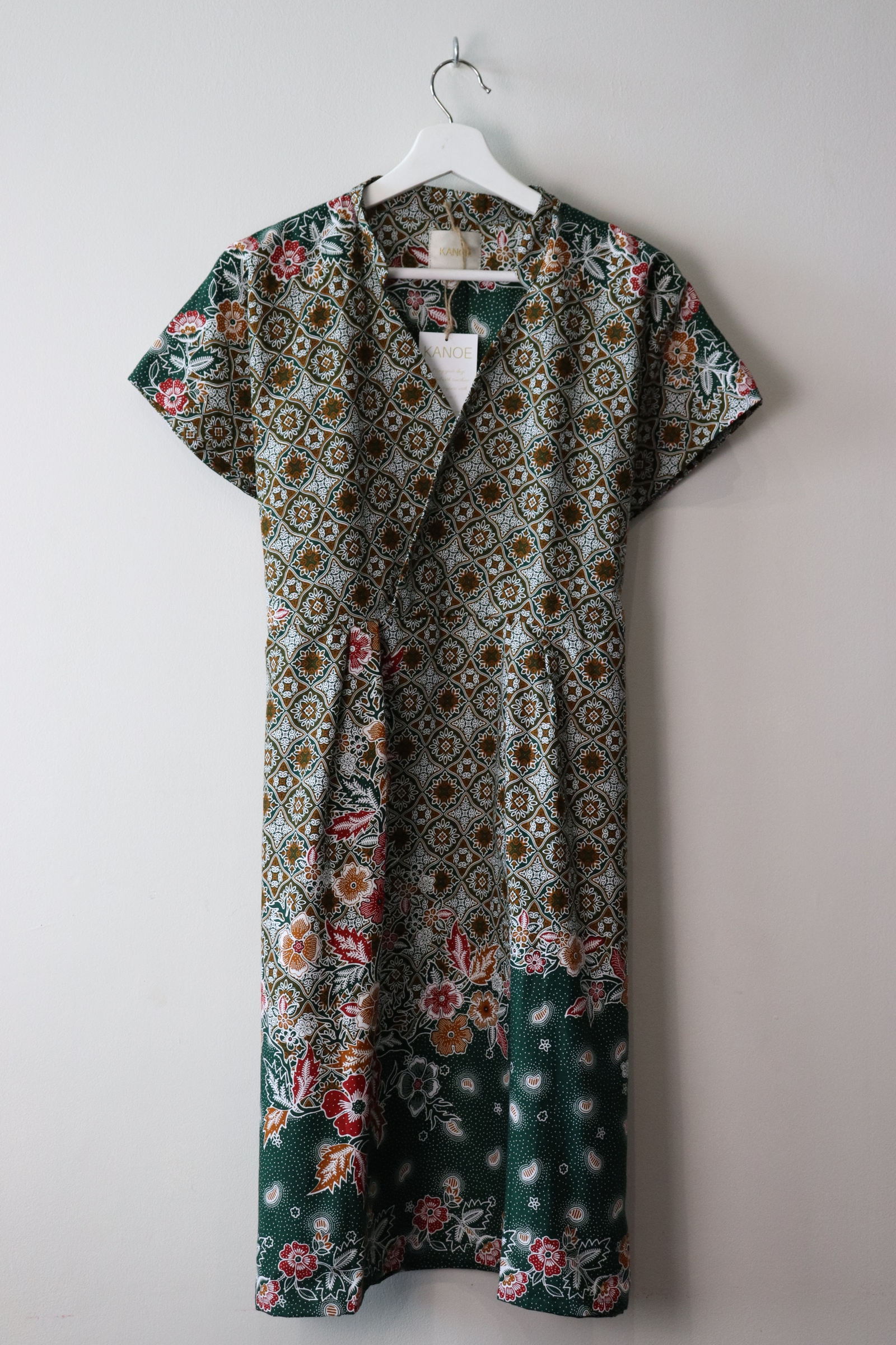 Kimono wrap dress w/ mandarin collar - Greenlover
