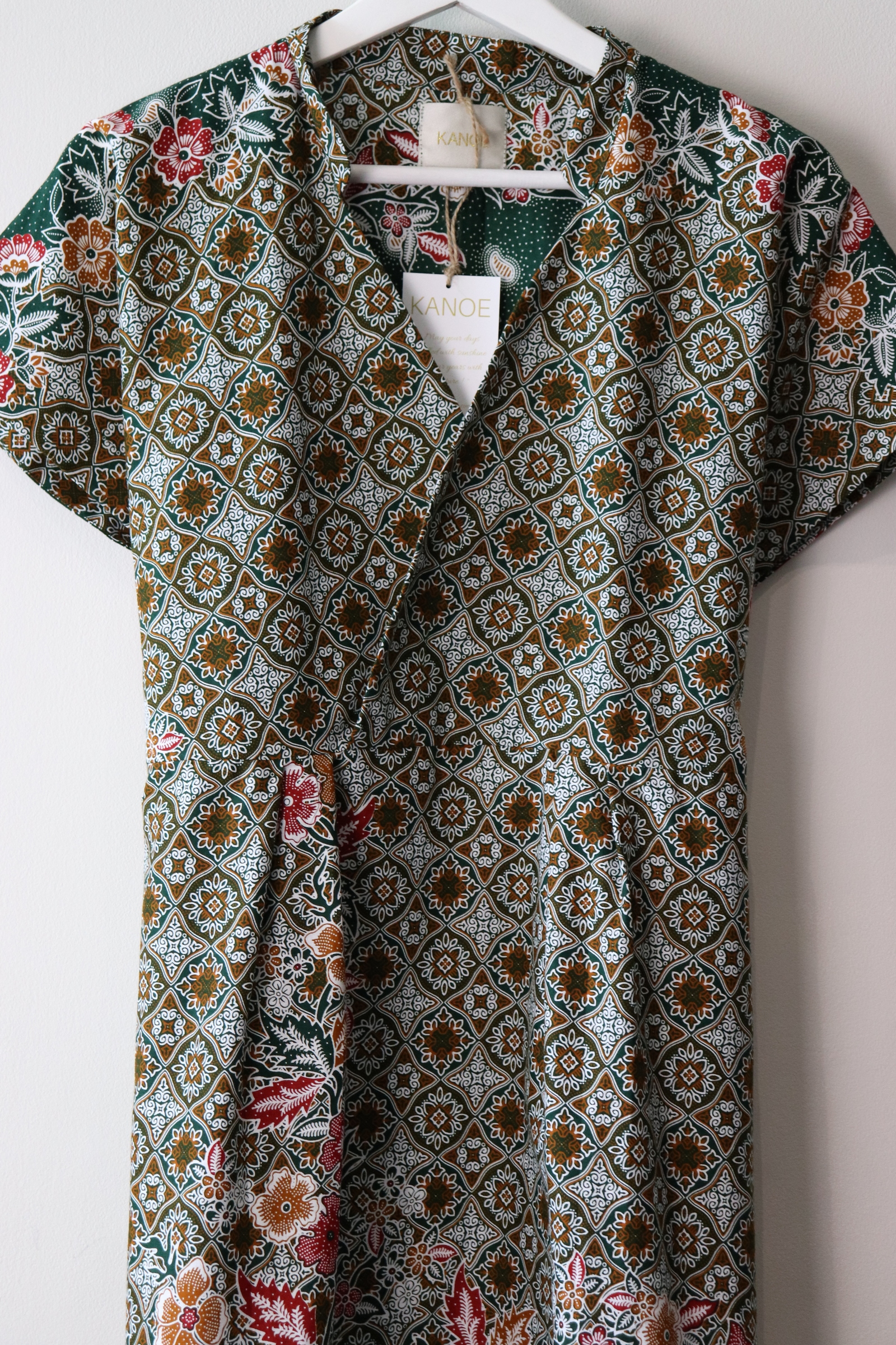 Kimono wrap dress w/ mandarin collar - Greenlover