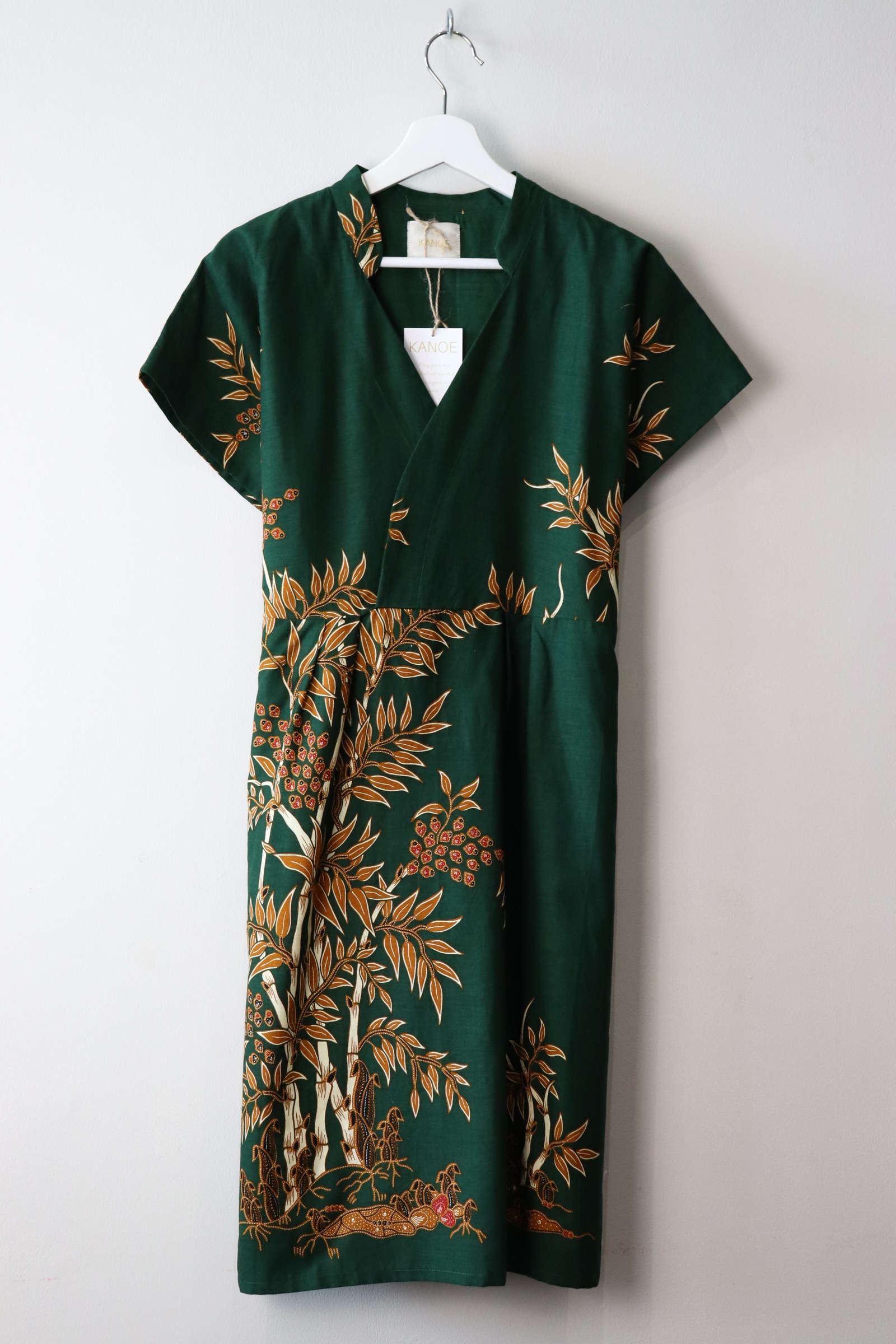 Kimono wrap dress w/ mandarin collar - Plantlady