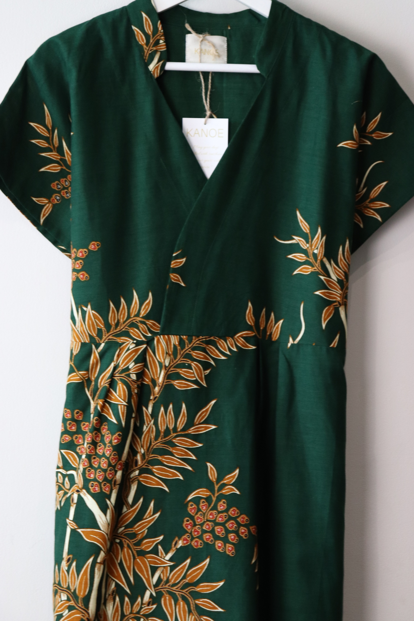 Kimono wrap dress w/ mandarin collar - Plantlady