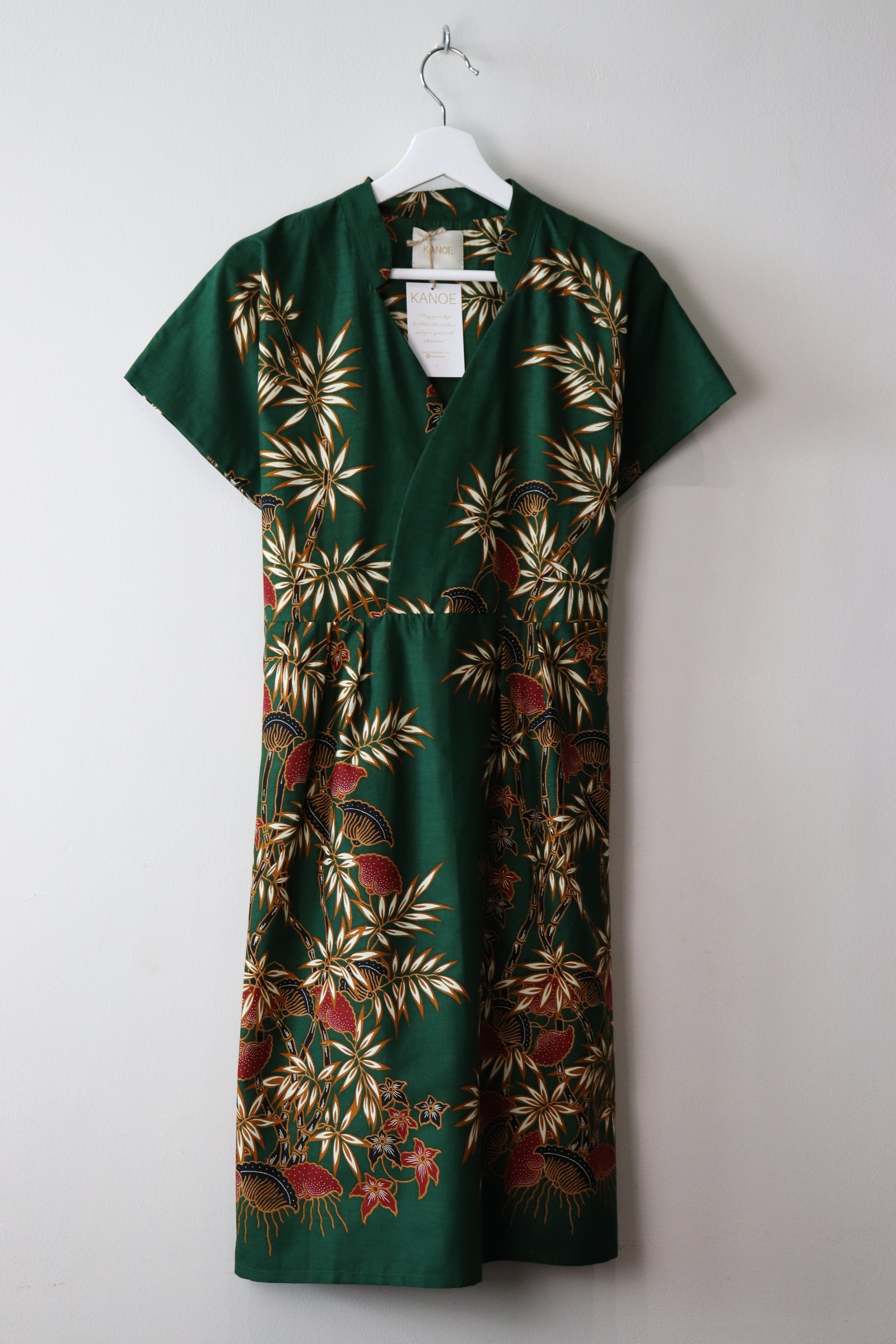 Kimono wrap dress w/ mandarin collar - Zavia