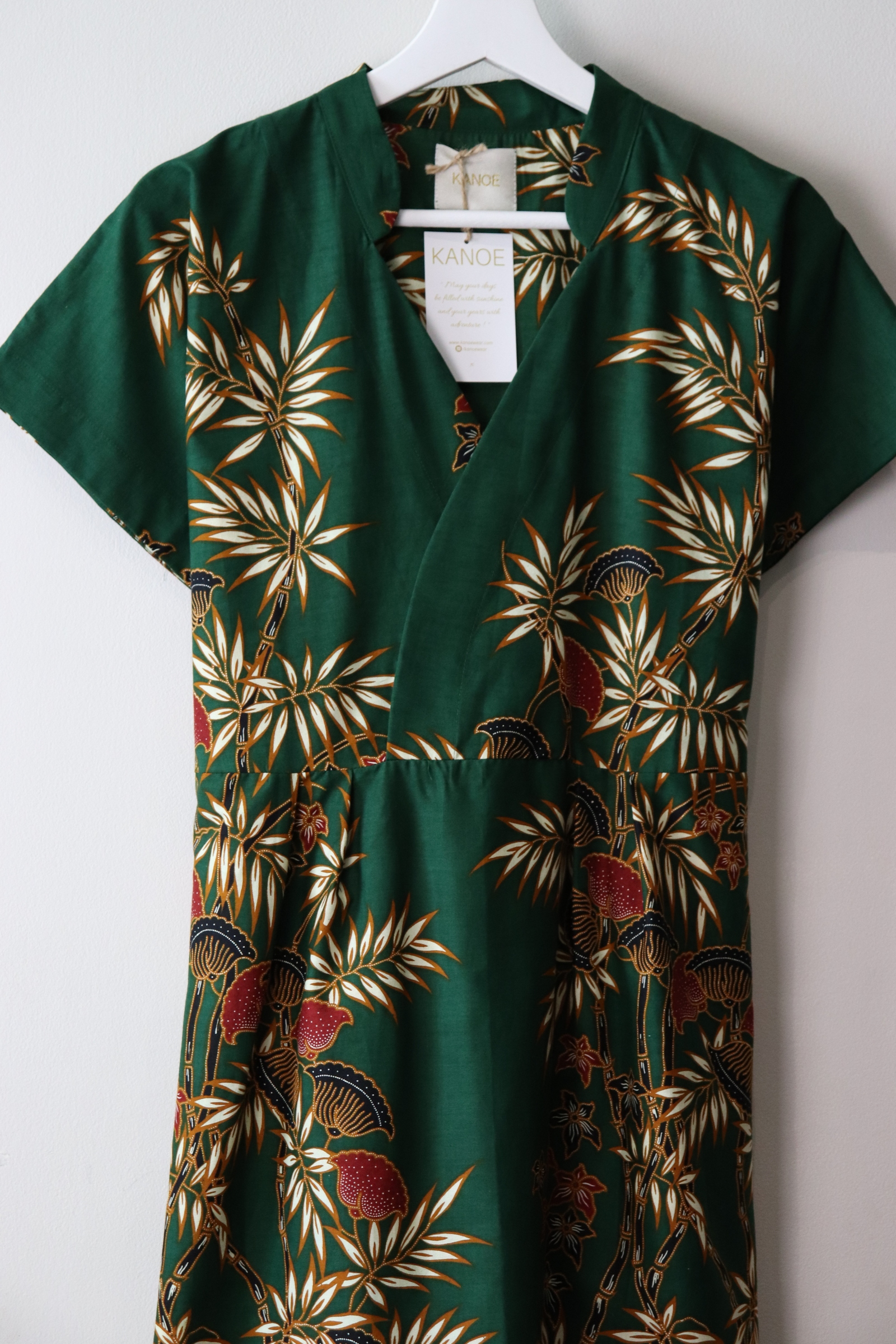 Kimono wrap dress w/ mandarin collar - Zavia