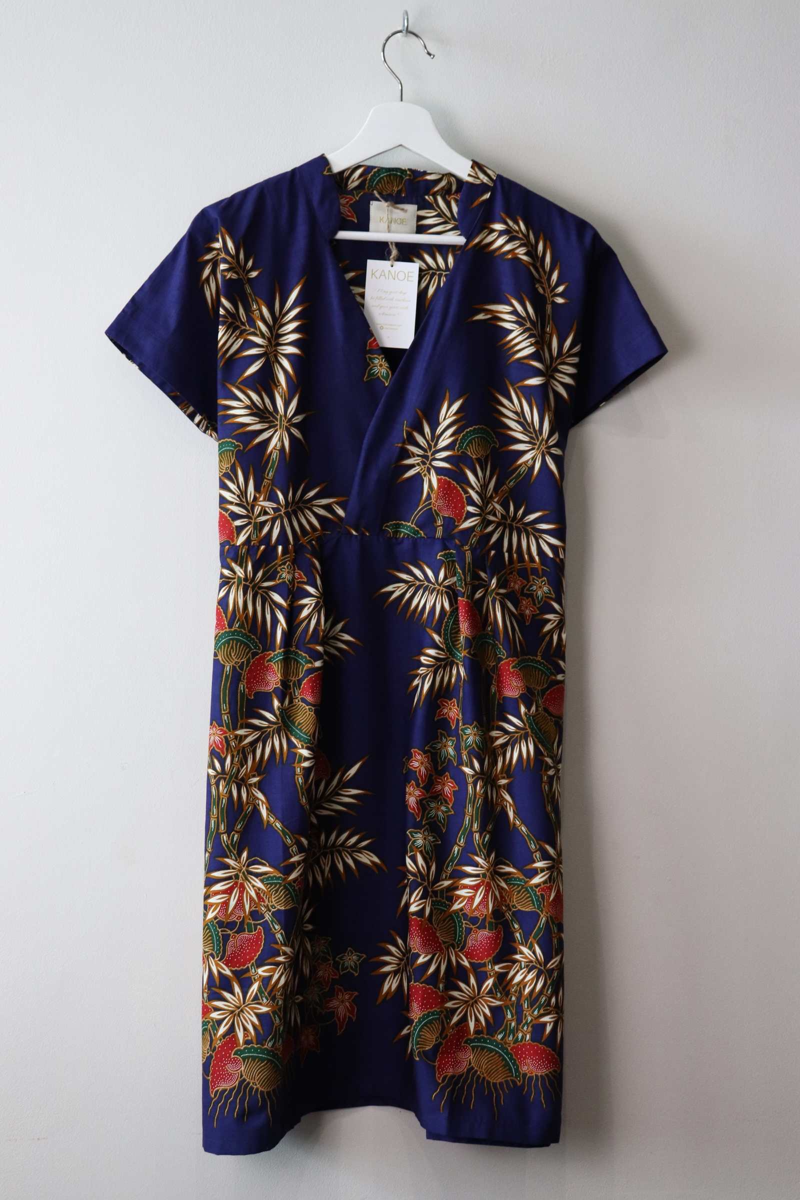 Kimono wrap dress w/ mandarin collar - Reach for the Skies