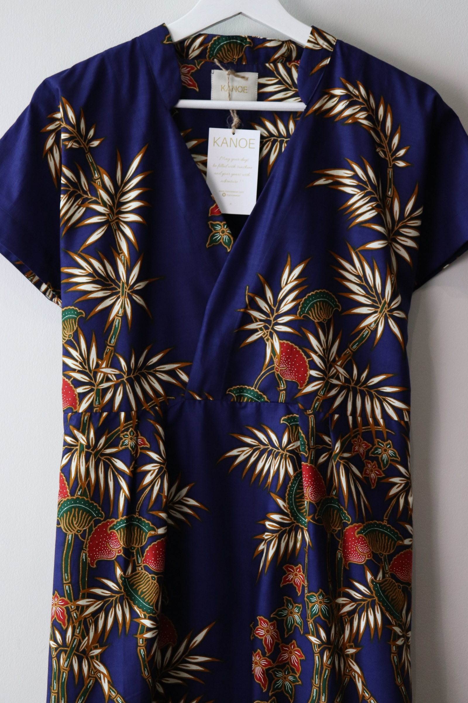 Kimono wrap dress w/ mandarin collar - Reach for the Skies