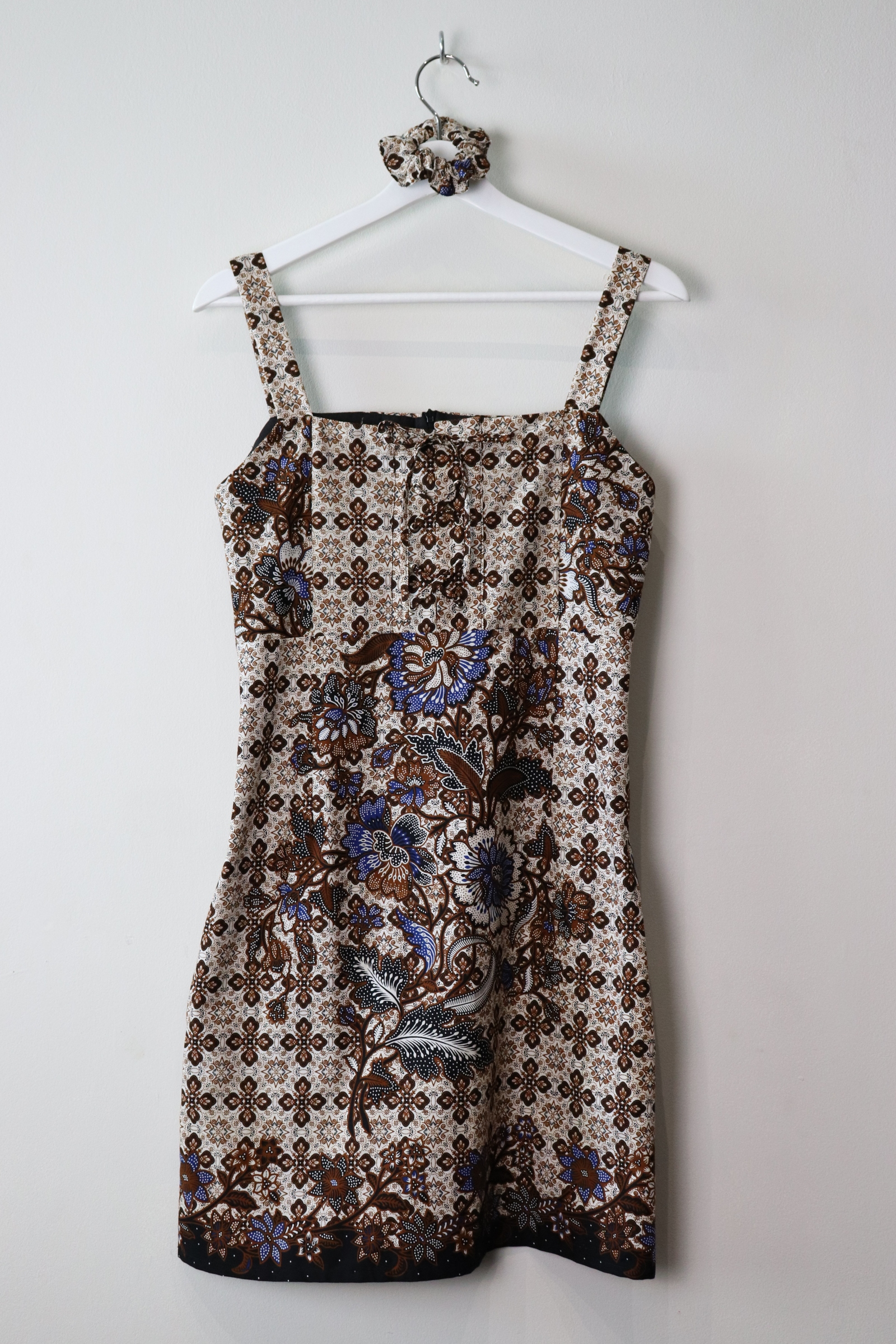 Batik Lace up Dress - Kani (Cobalt)