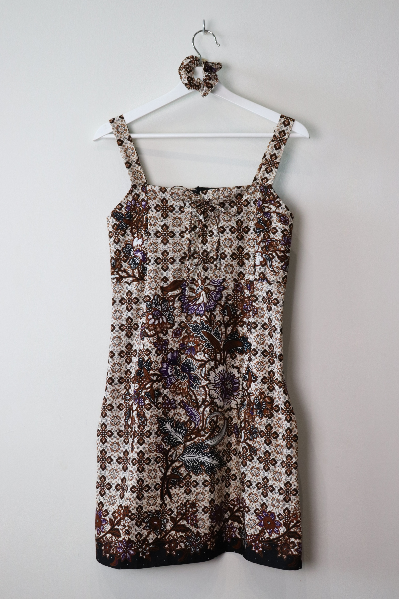 Batik Lace up Dress - Kani (Violet)
