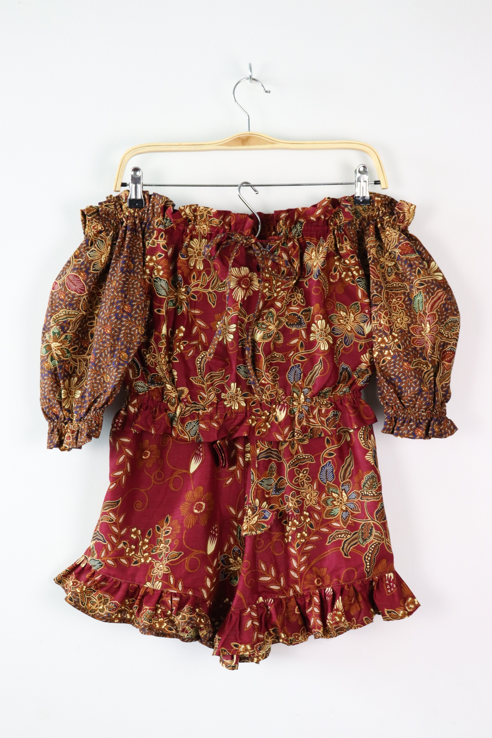 Batik Lounge Set - Aira ( Maroon )