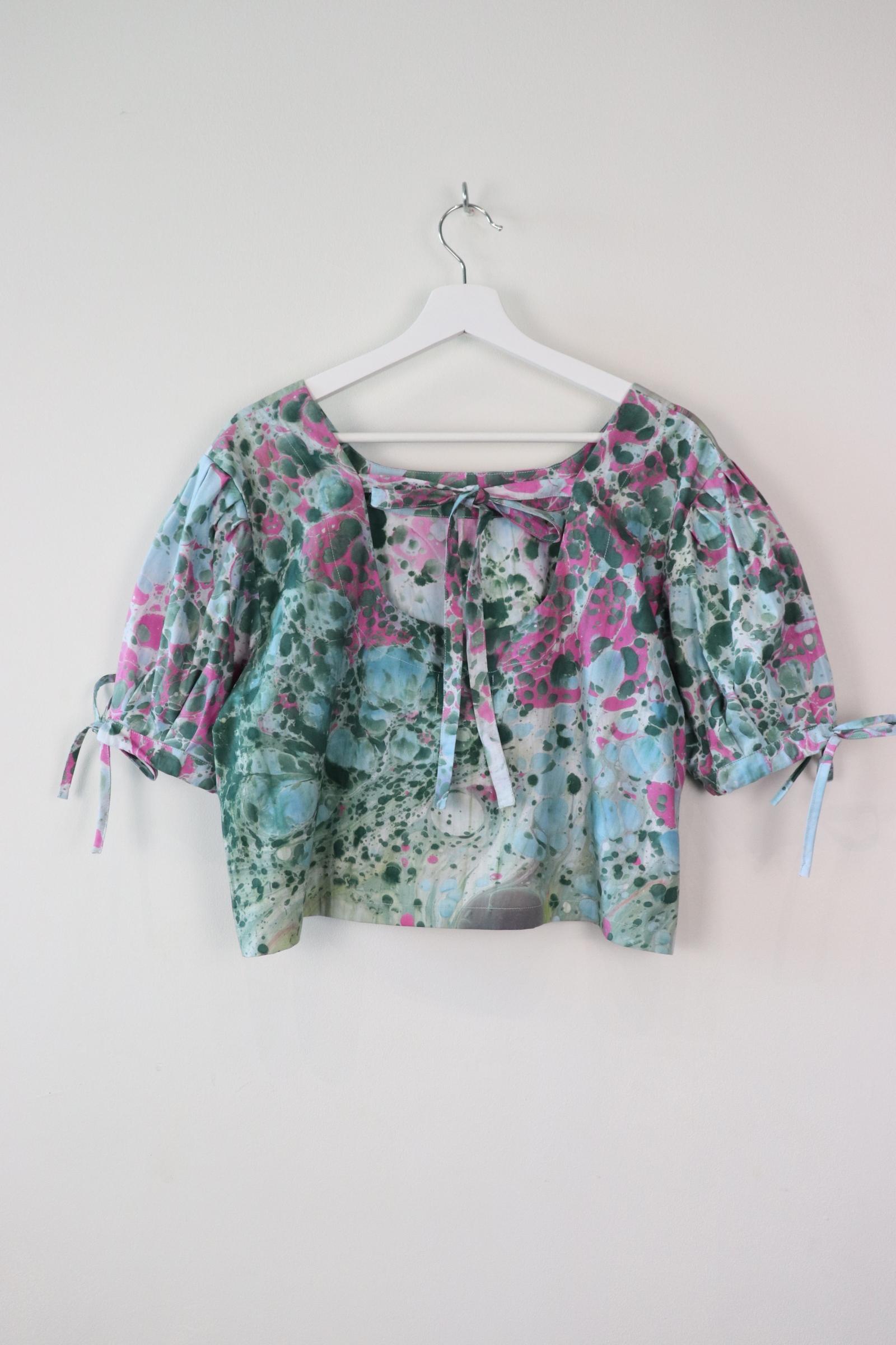 Hand Marbled Bow Top - Heart as Big as a Whale