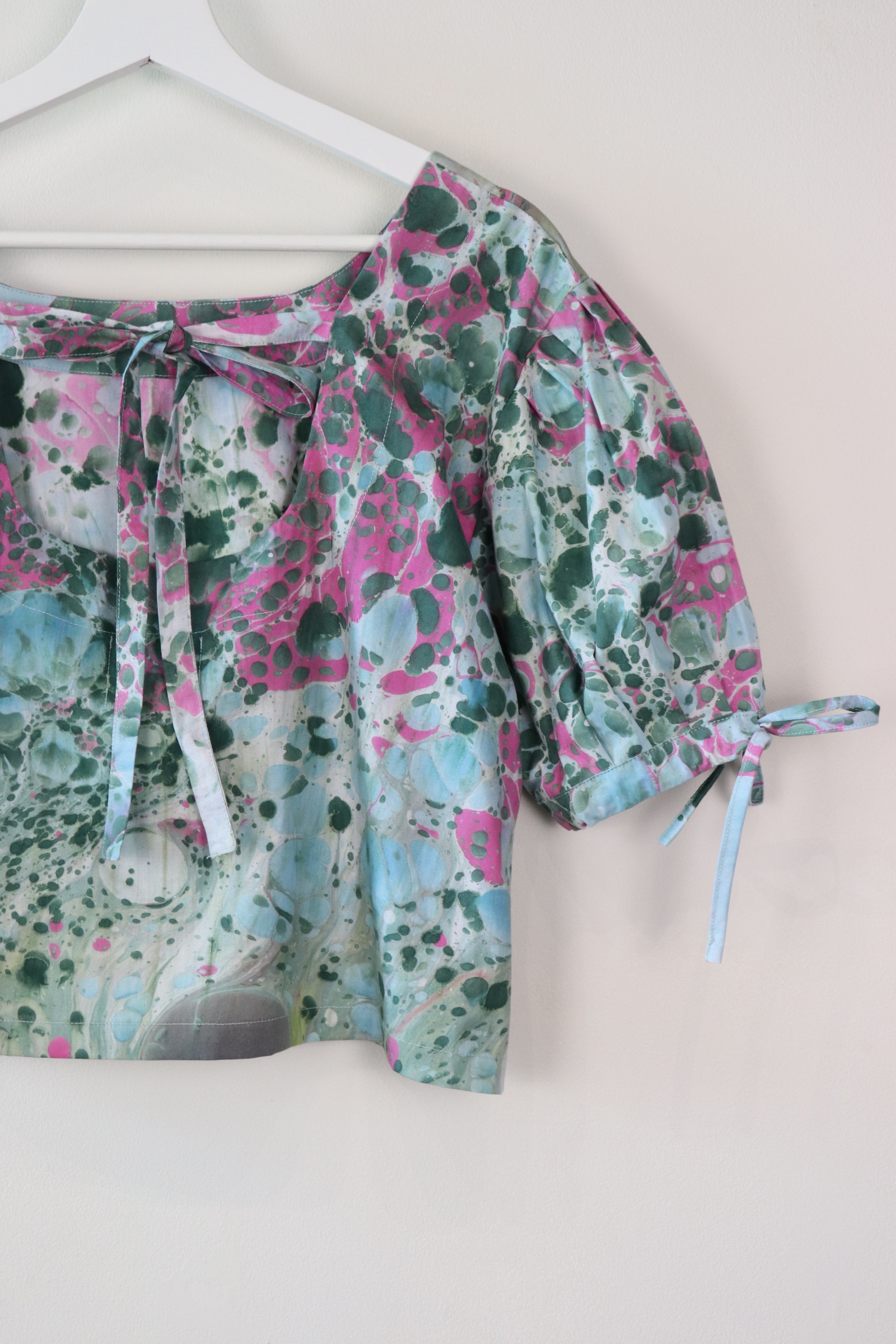 Hand Marbled Bow Top - Heart as Big as a Whale