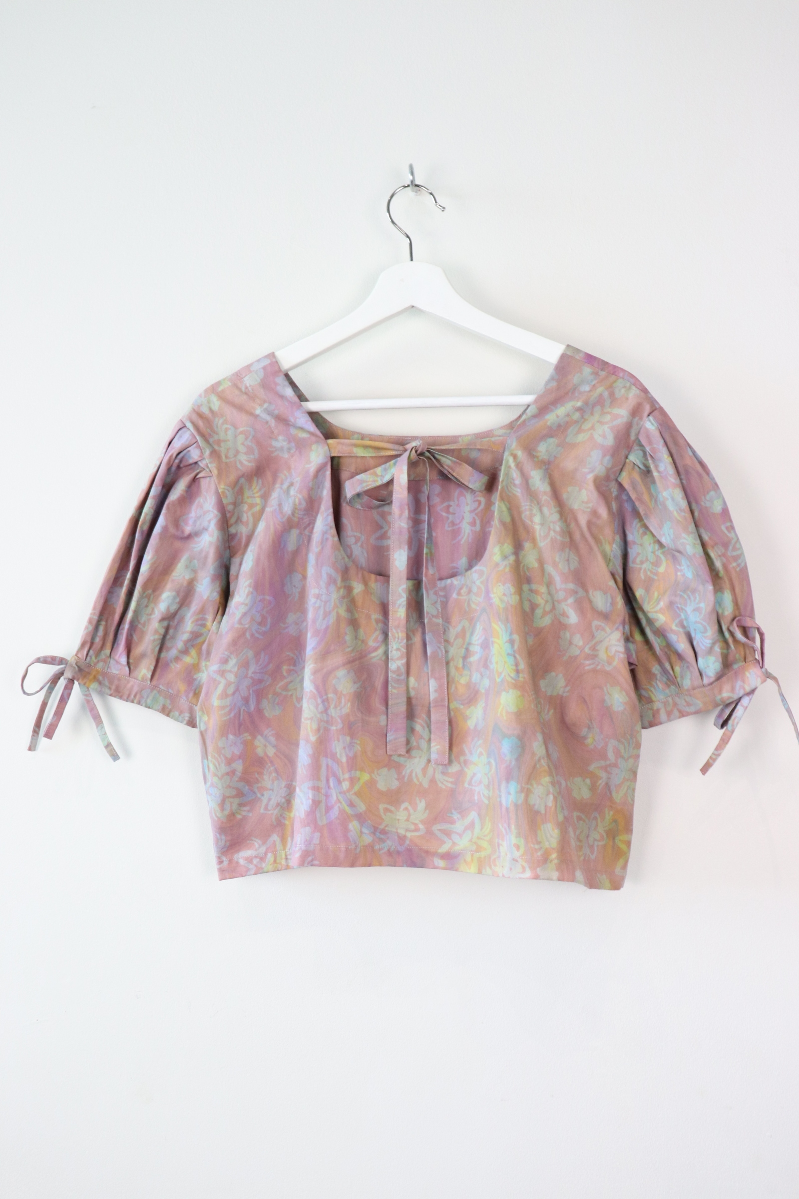Hand Marbled Bow Top - Marshmallow Magic