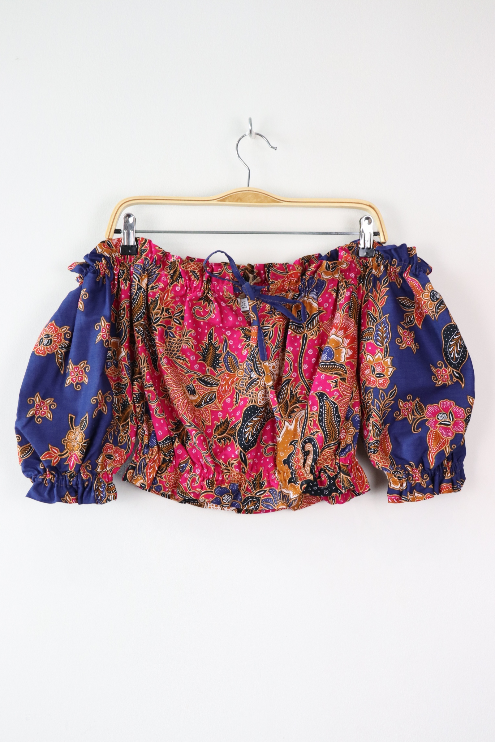 Off-Shoulder Batik Blouse - Rose