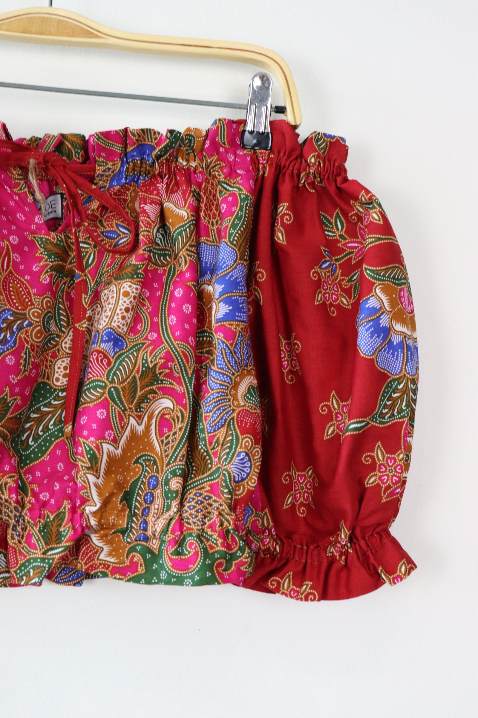 Off-Shoulder Batik Blouse - Dahlia