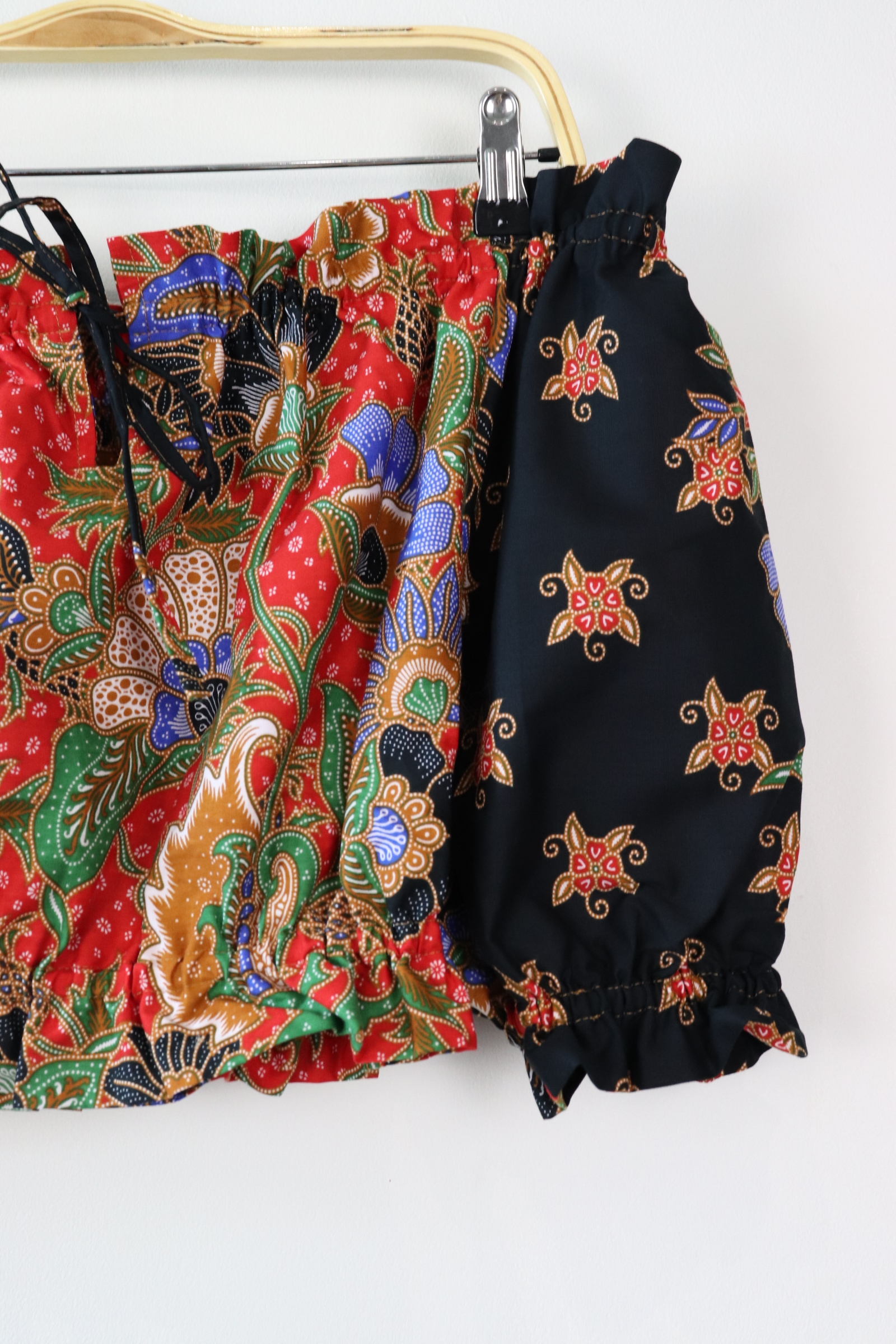 Off-Shoulder Batik Blouse - Firecracker