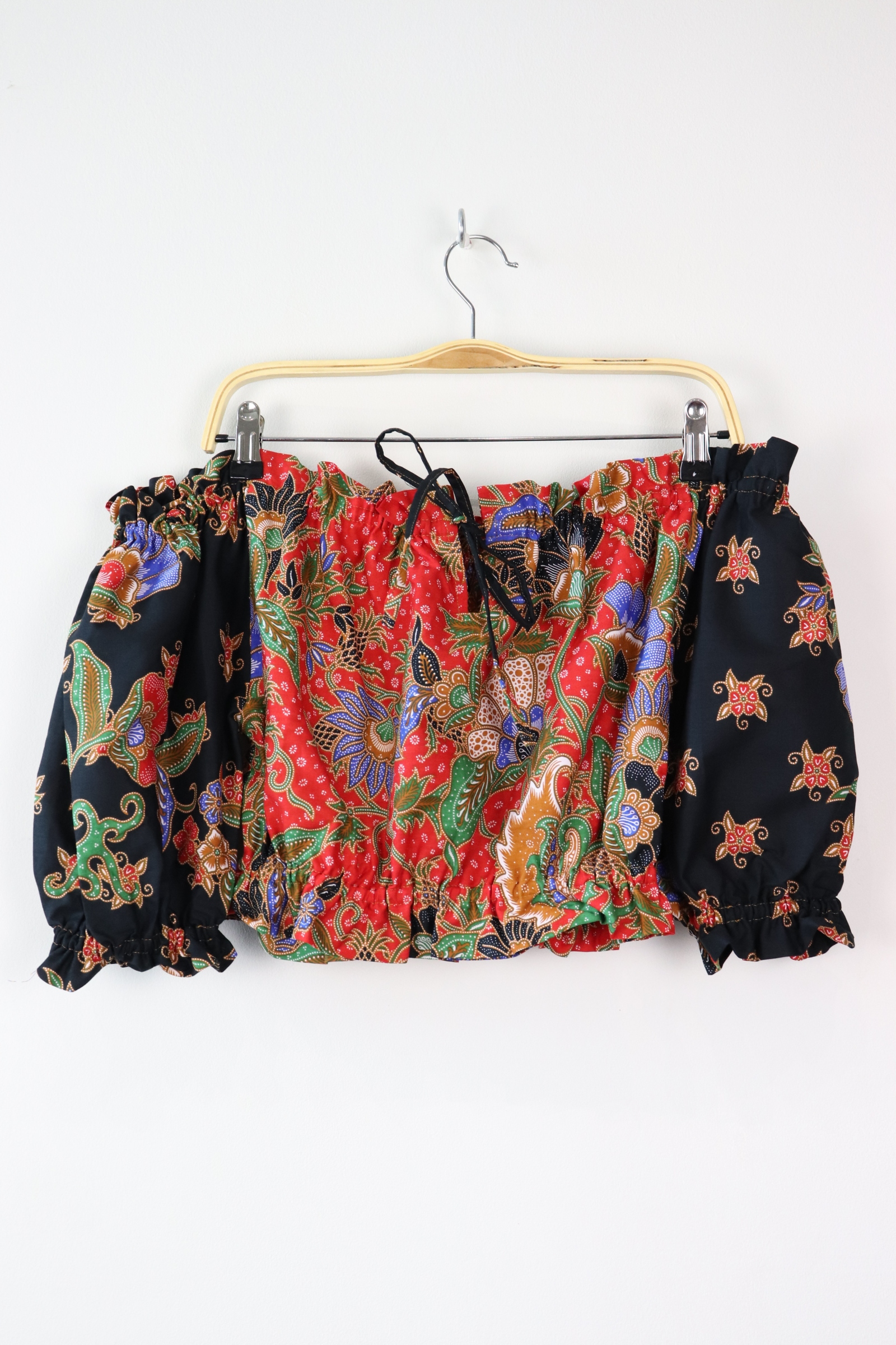 Off-Shoulder Batik Blouse - Firecracker