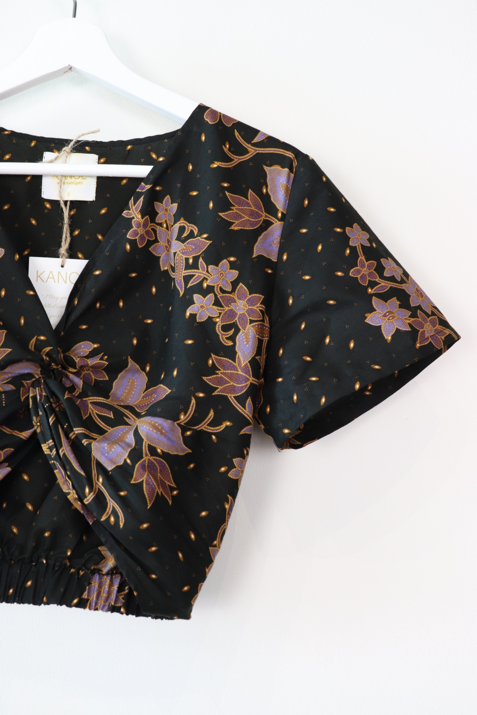 Twisted Front Batik Top - Levy