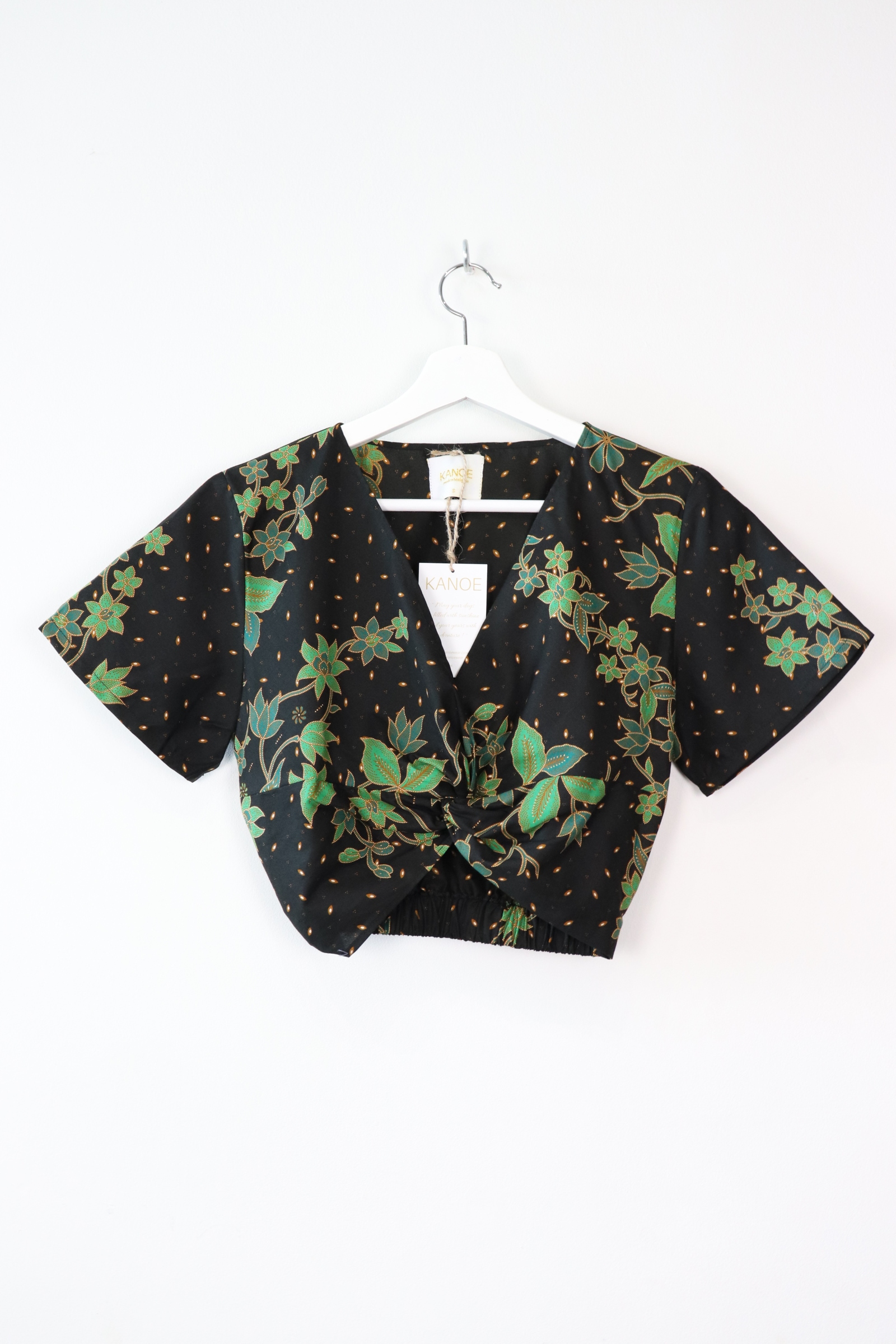 Twisted Front Batik Top - Peppermint