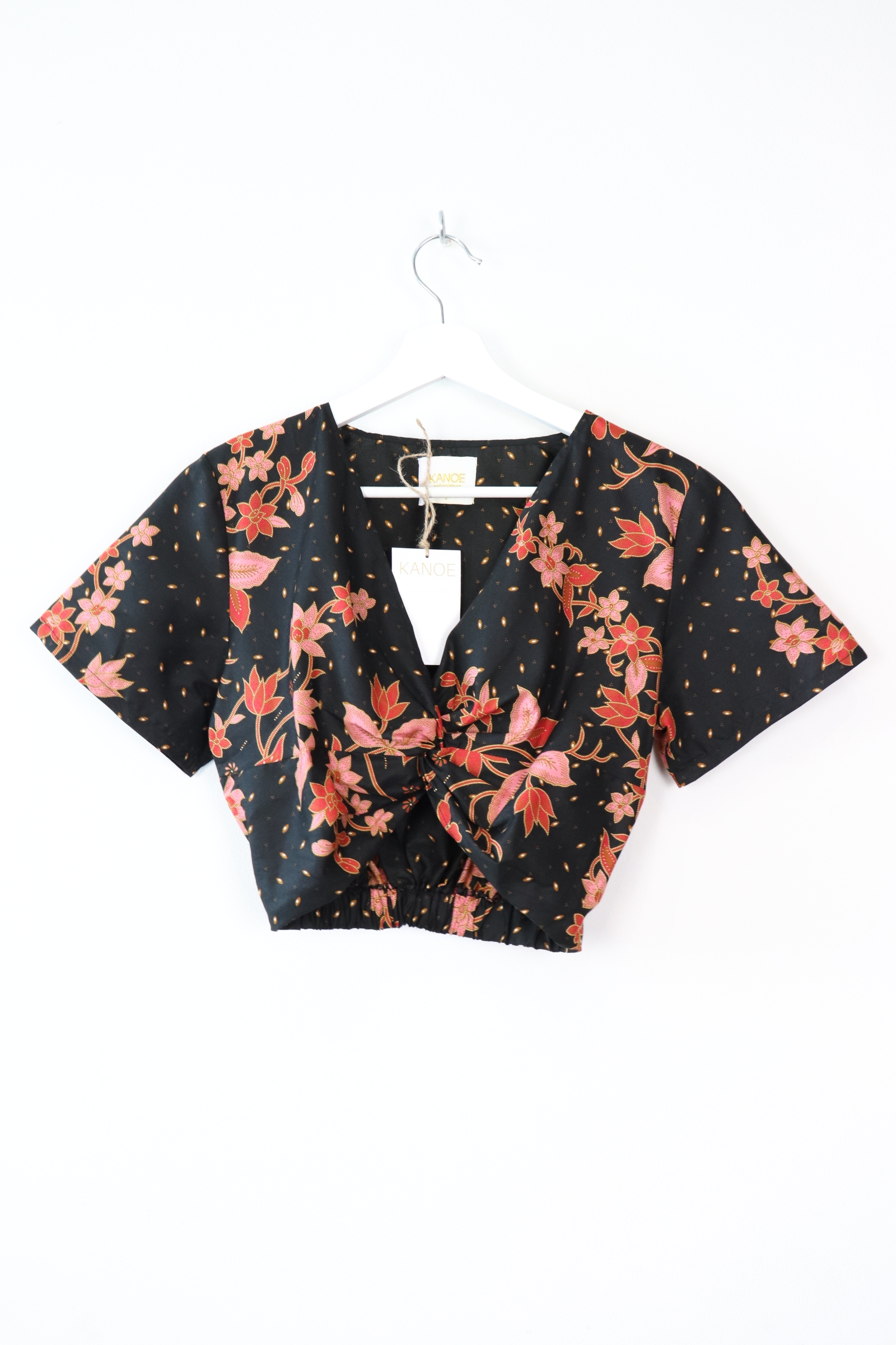 Twisted Front Batik Top - Cherry Blossom