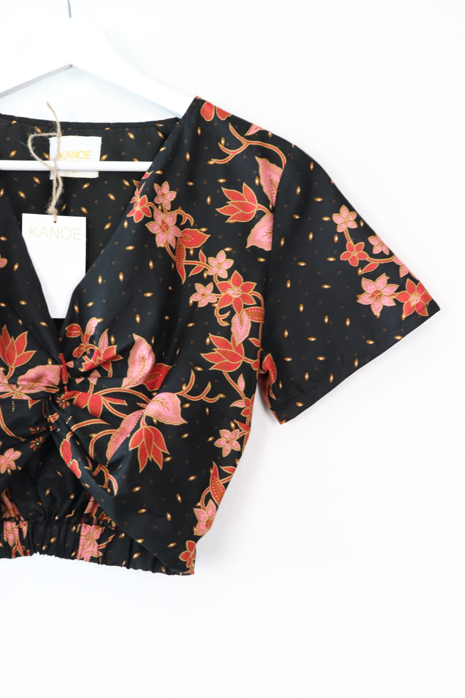 Twisted Front Batik Top - Cherry Blossom