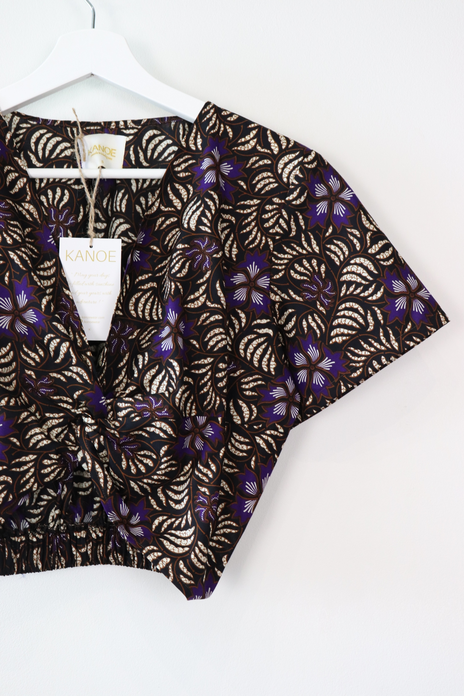 Twisted Front Batik Top - Morning Glory