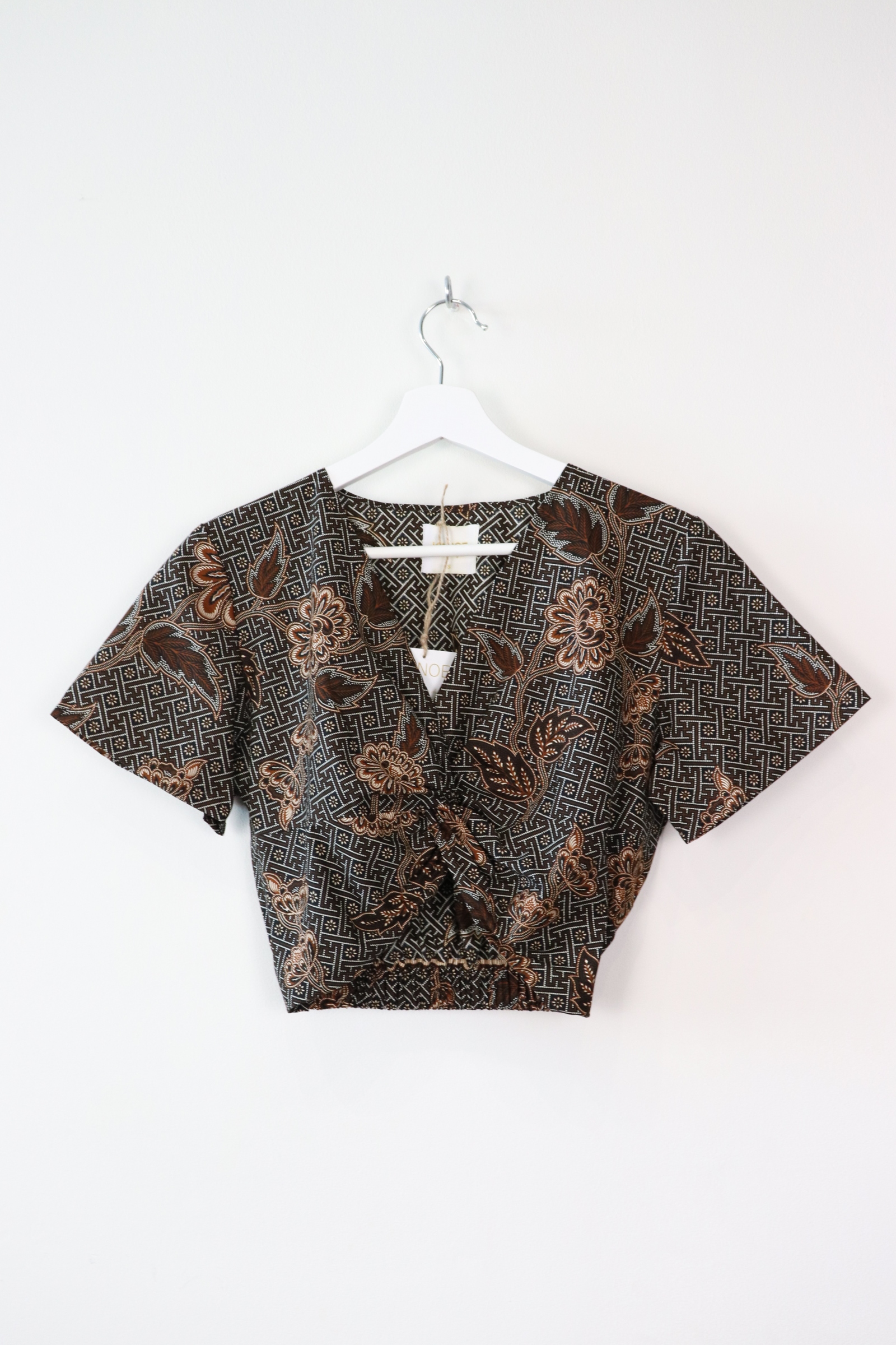 Twisted Front Batik Top - Masala