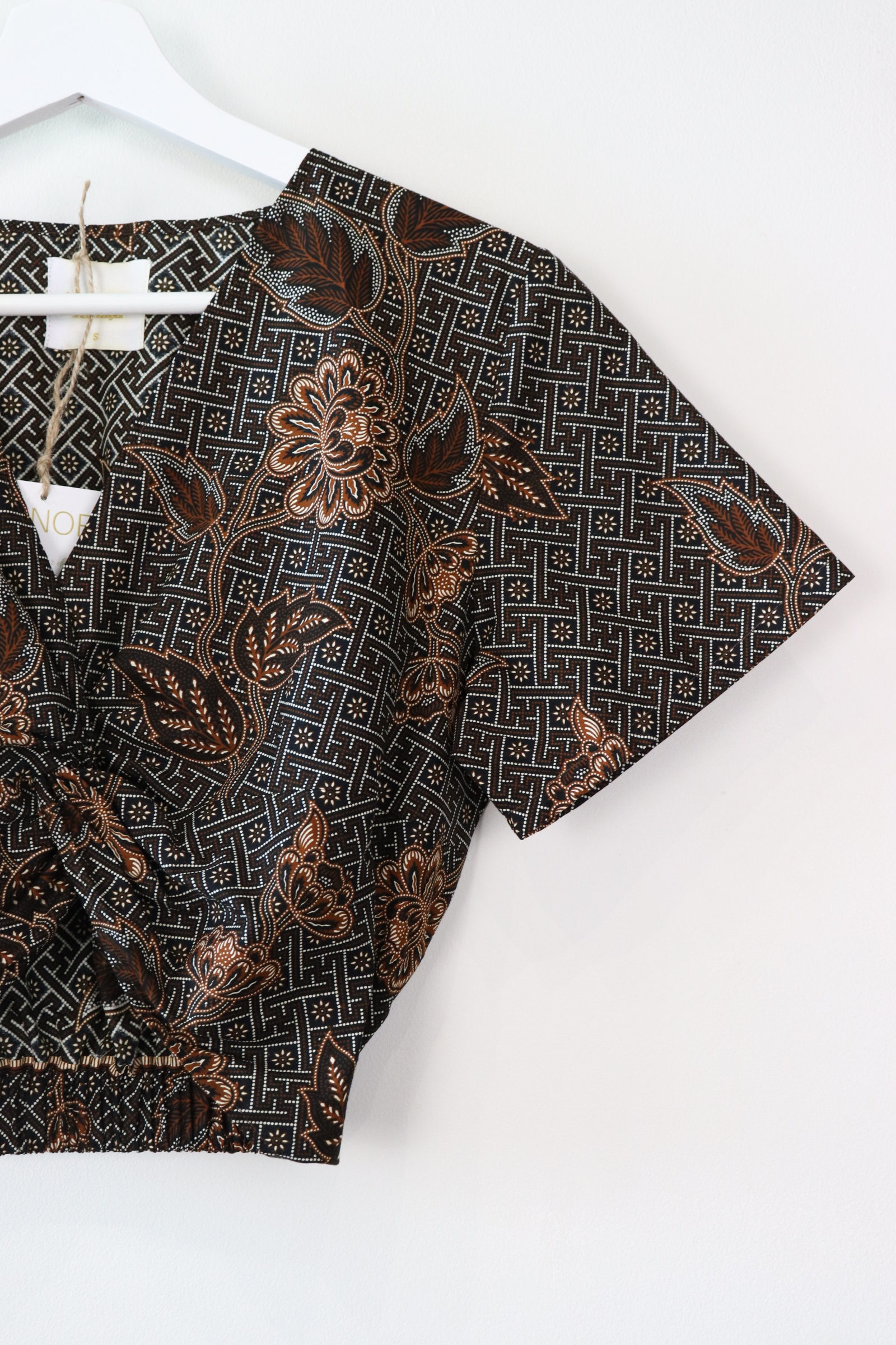 Twisted Front Batik Top - Masala