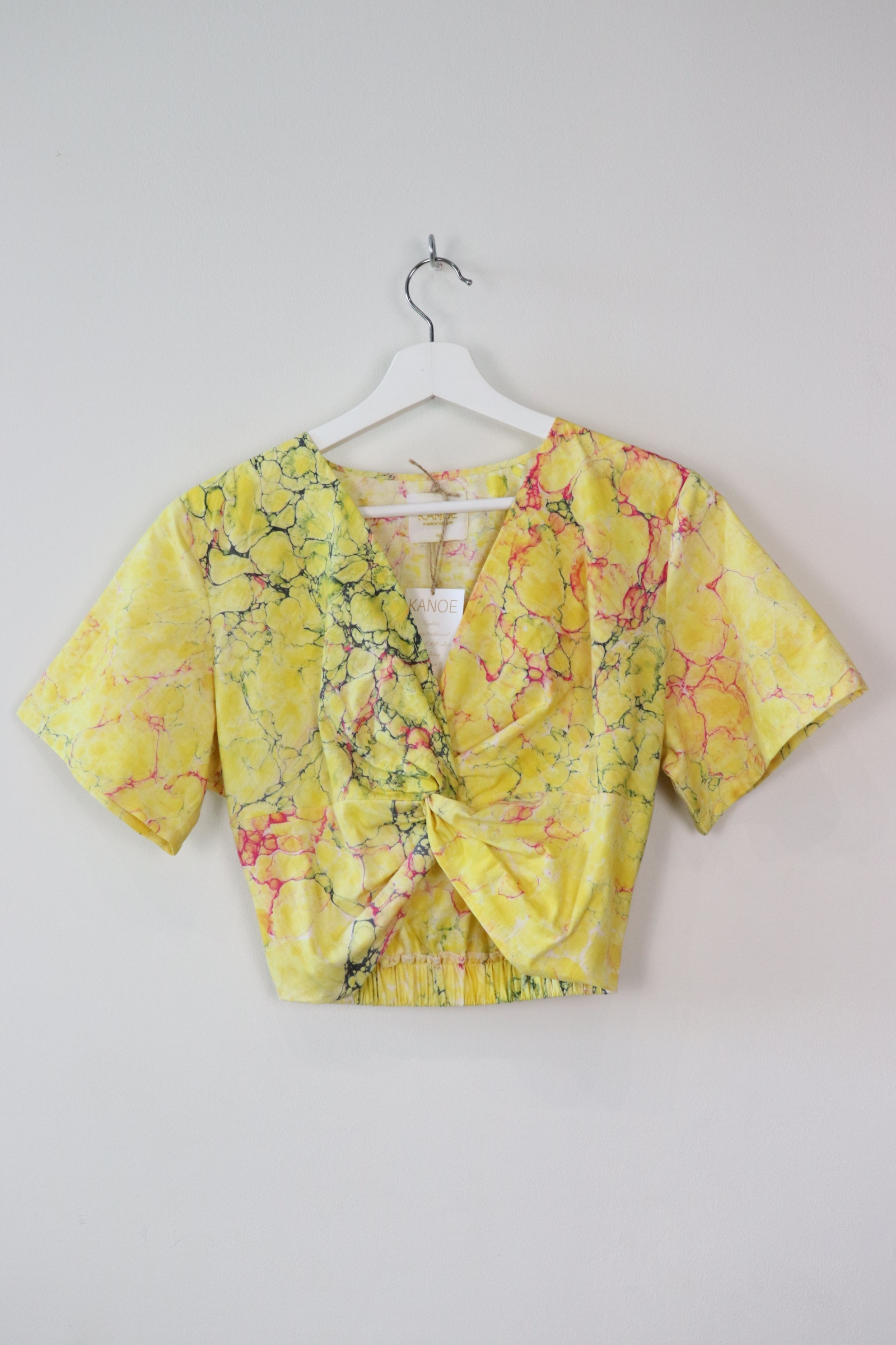 Hand Marbled Twisted Top - Lemon Fizz