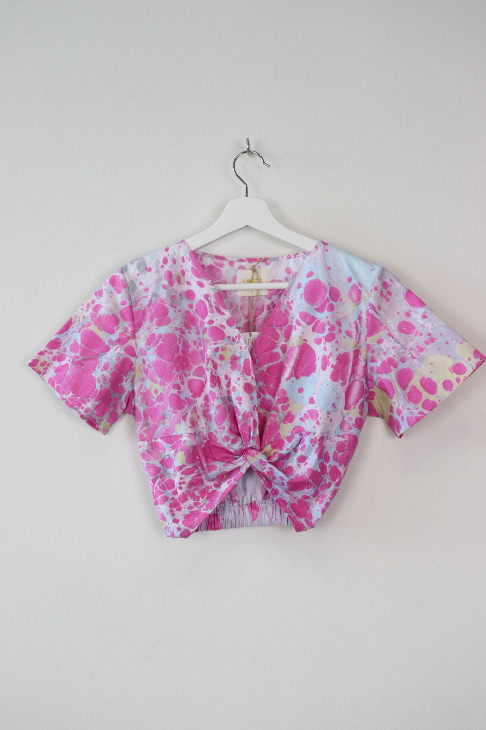 Hand Marbled Twisted Top - Bubblegum